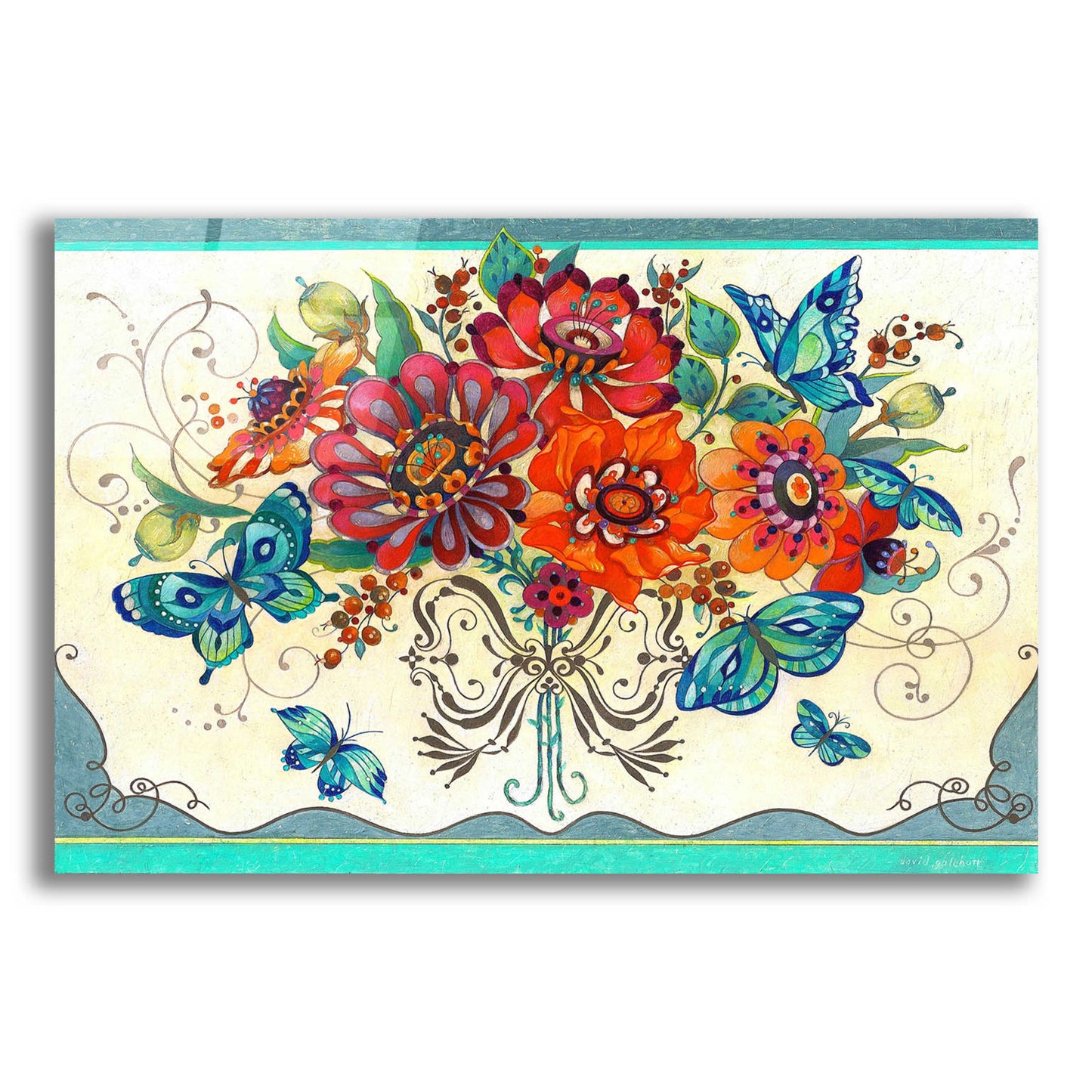 Epic Art 'Frilly Floral' by David Galchutt, Acrylic Glass Wall Art,24x16