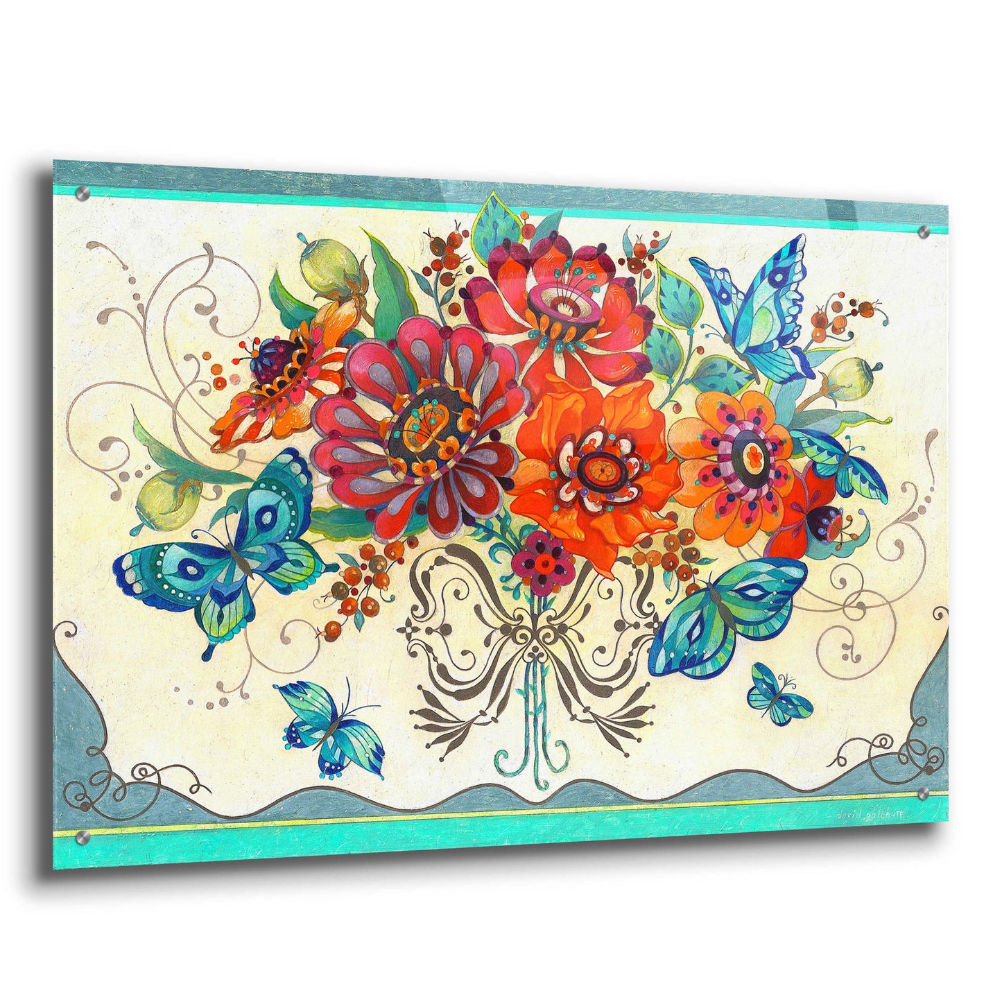 Epic Art 'Frilly Floral' by David Galchutt, Acrylic Glass Wall Art,36x24