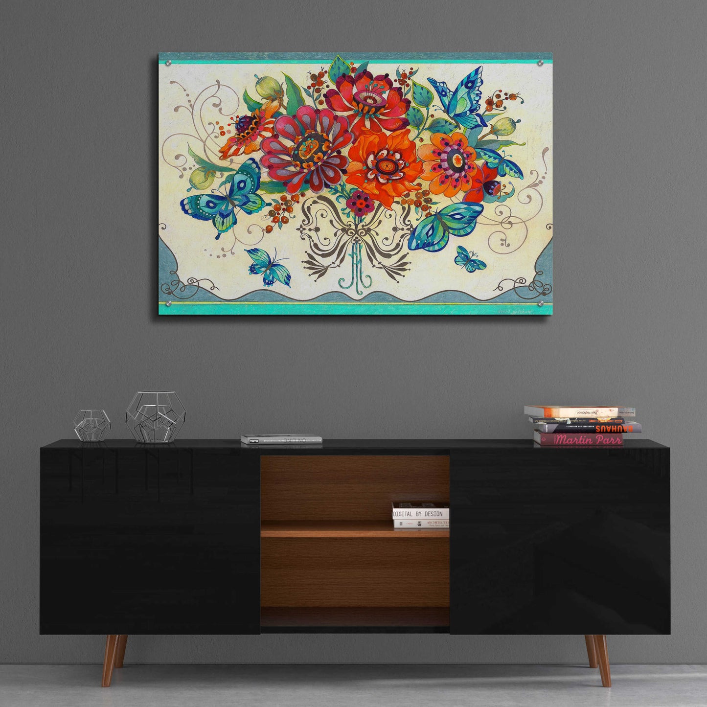 Epic Art 'Frilly Floral' by David Galchutt, Acrylic Glass Wall Art,36x24