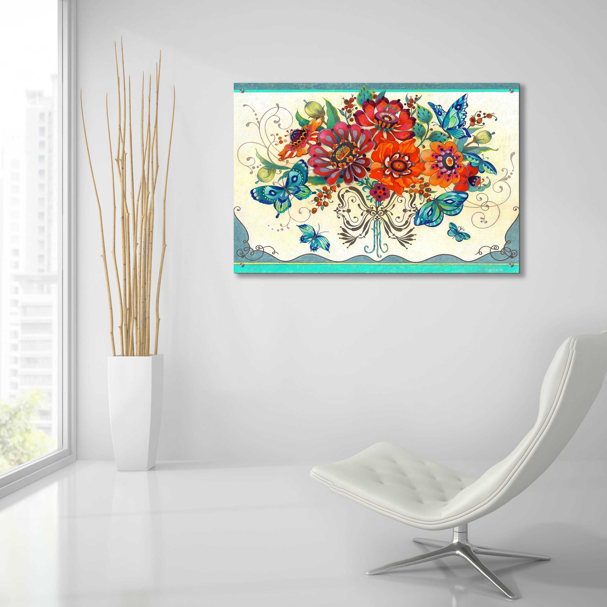 Epic Art 'Frilly Floral' by David Galchutt, Acrylic Glass Wall Art,36x24