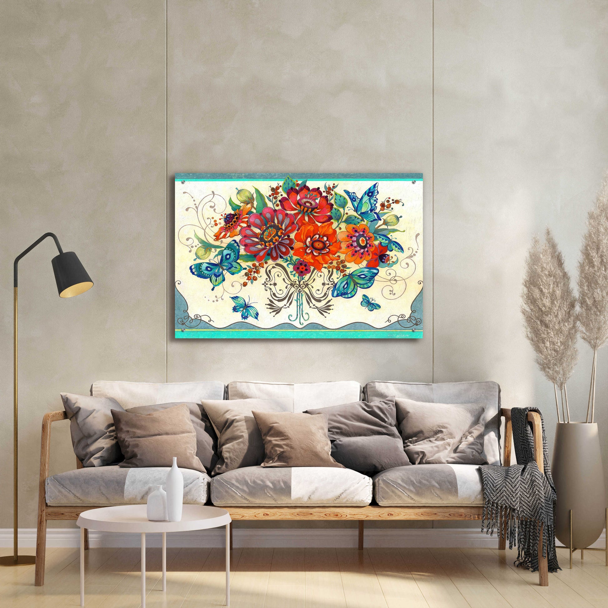 Epic Art 'Frilly Floral' by David Galchutt, Acrylic Glass Wall Art,36x24