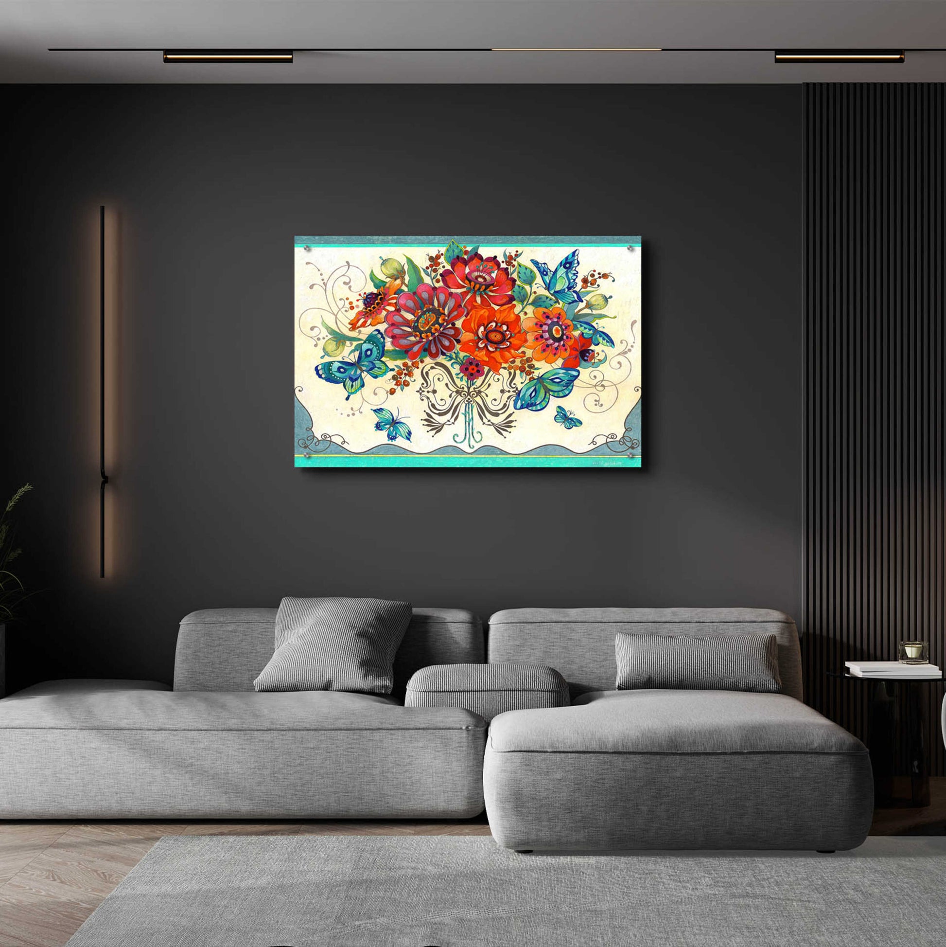 Epic Art 'Frilly Floral' by David Galchutt, Acrylic Glass Wall Art,36x24