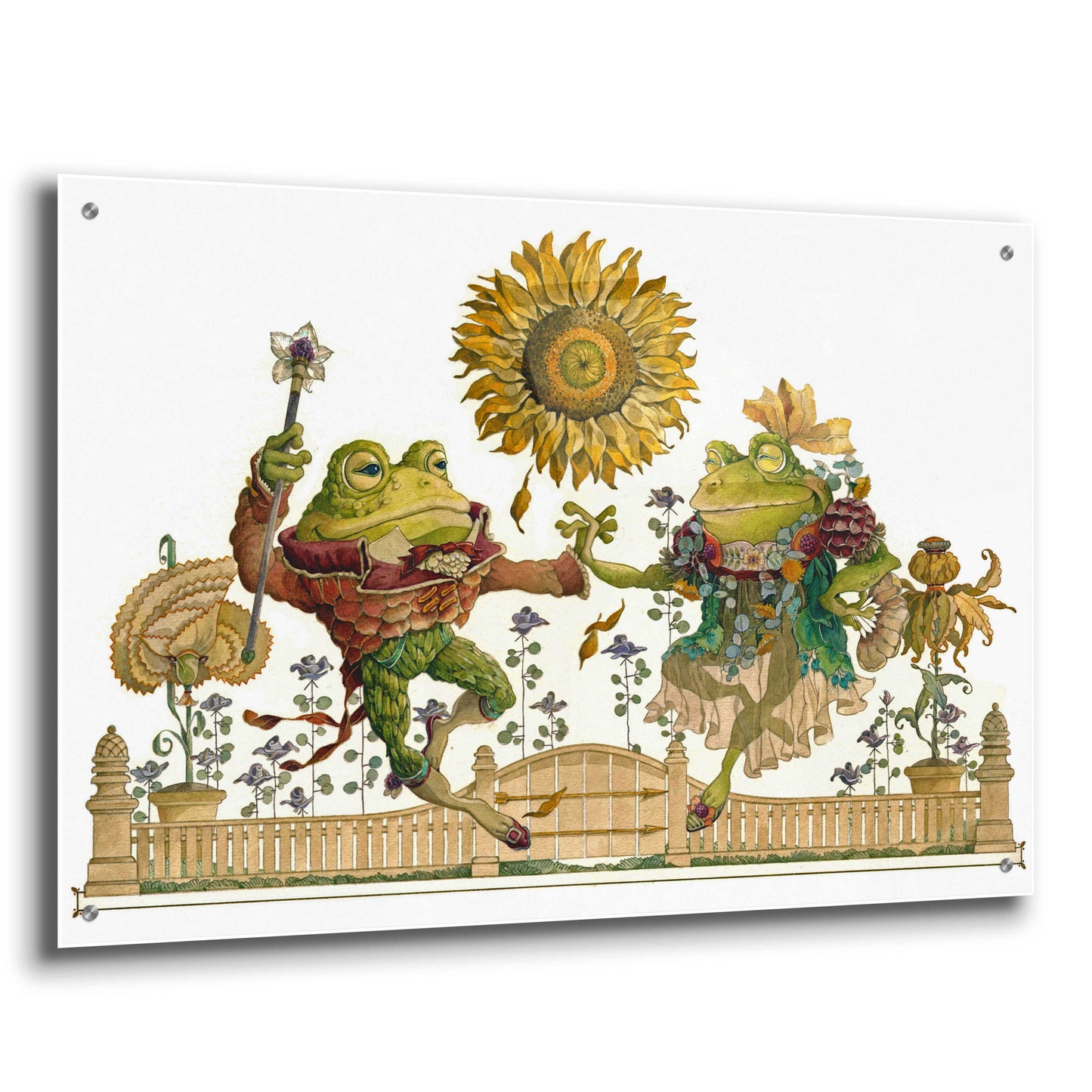 Epic Art 'Frog Gavotte' by David Galchutt, Acrylic Glass Wall Art,36x24