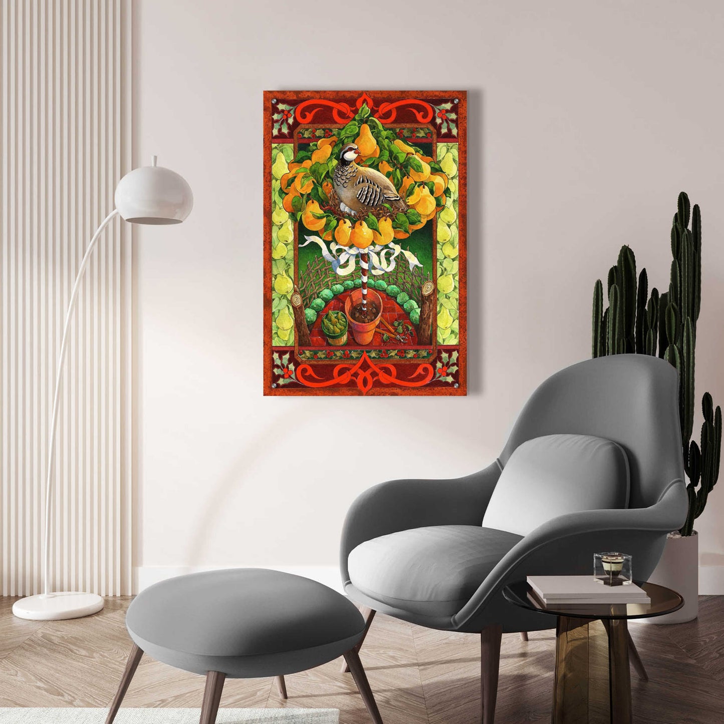 Epic Art 'Partridge in a Pear Tree' by David Galchutt, Acrylic Glass Wall Art,24x36