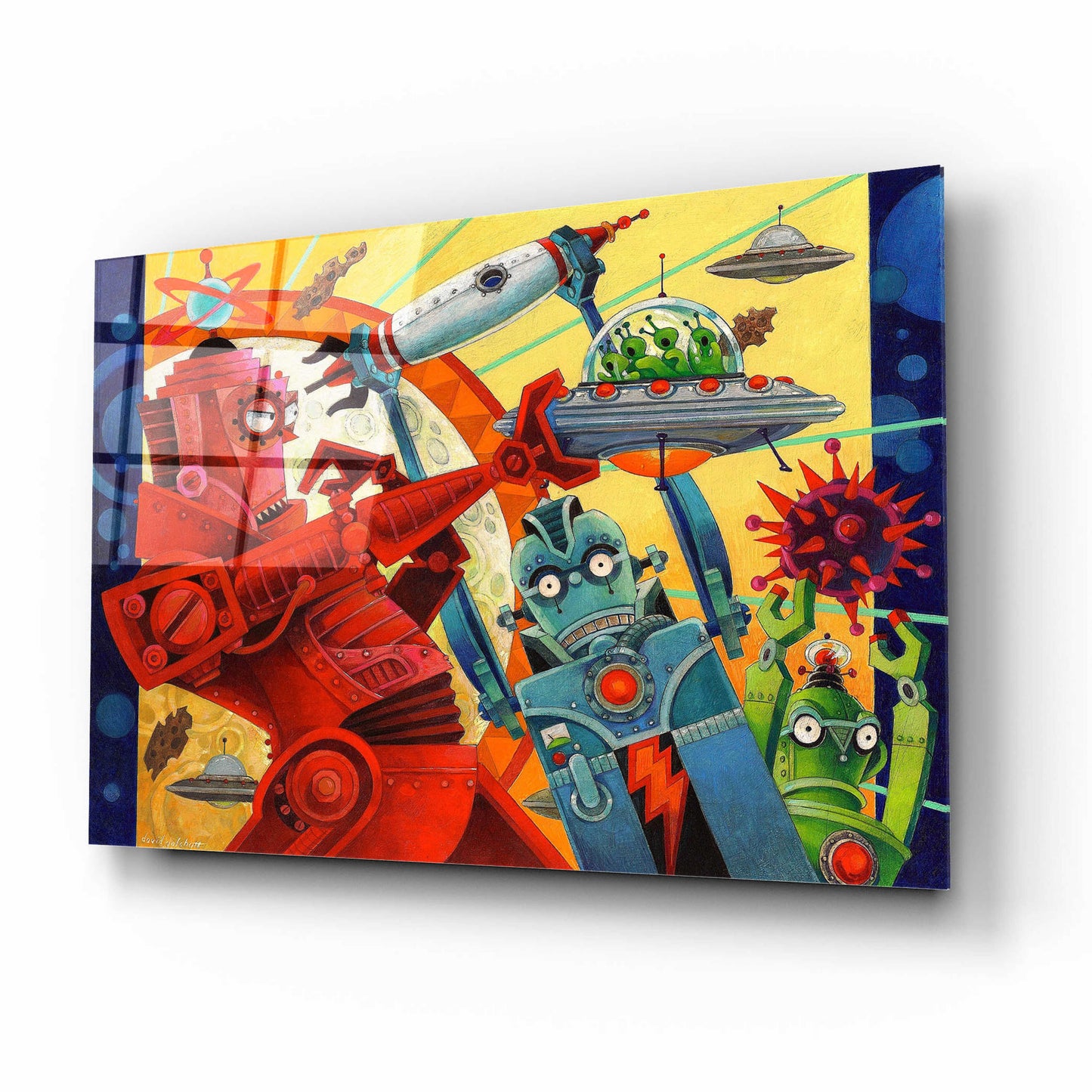 Epic Art 'Robotic Uprising' by David Galchutt, Acrylic Glass Wall Art,16x12