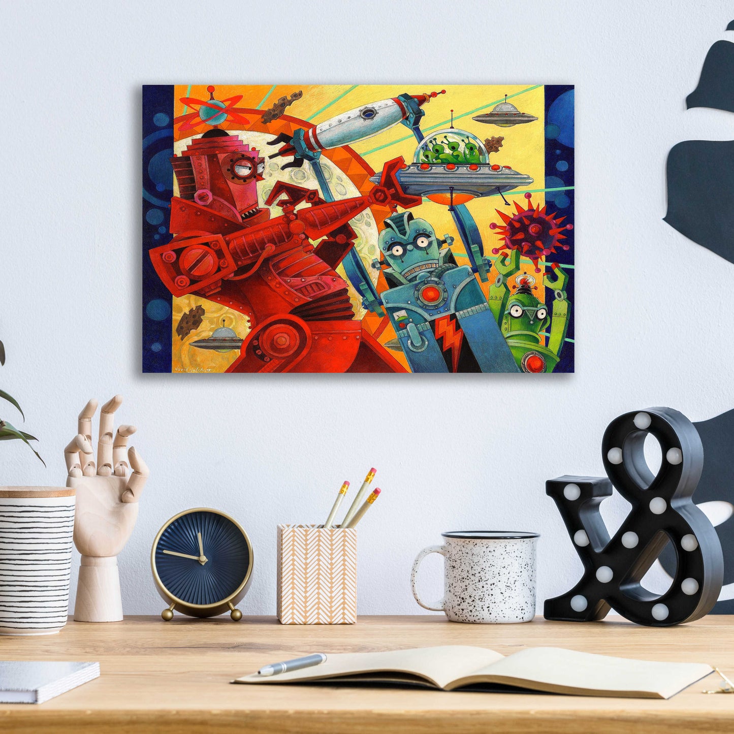 Epic Art 'Robotic Uprising' by David Galchutt, Acrylic Glass Wall Art,16x12