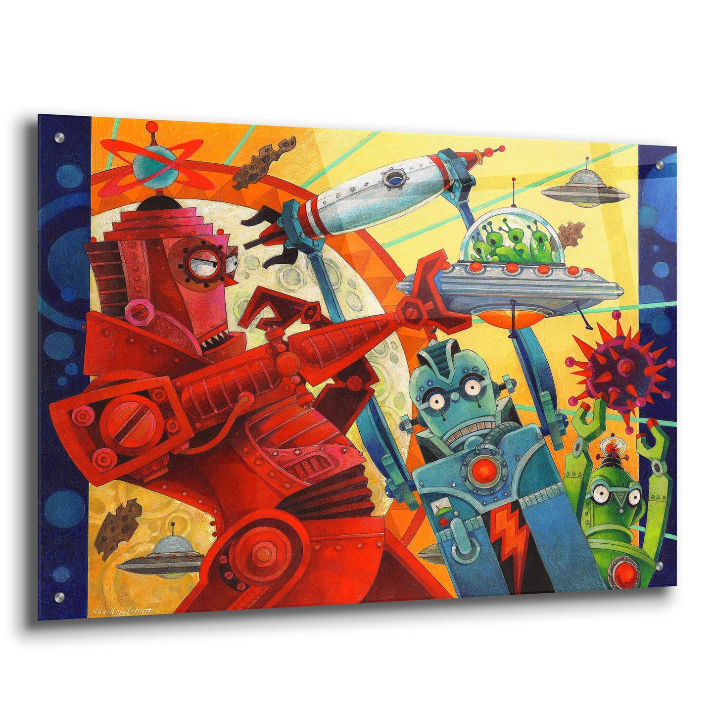 Epic Art 'Robotic Uprising' by David Galchutt, Acrylic Glass Wall Art,36x24