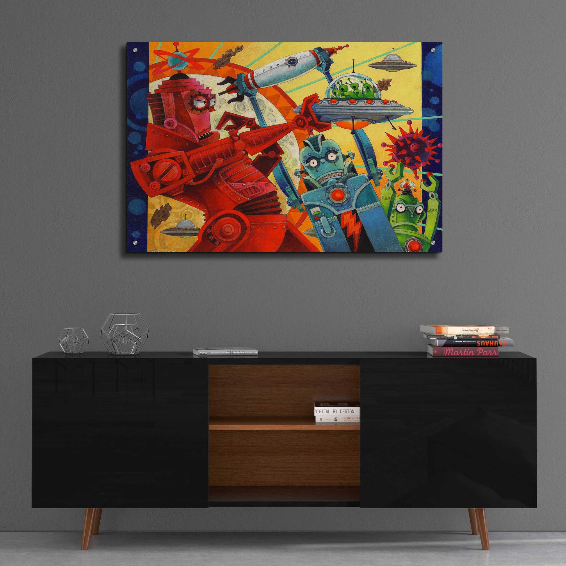 Epic Art 'Robotic Uprising' by David Galchutt, Acrylic Glass Wall Art,36x24