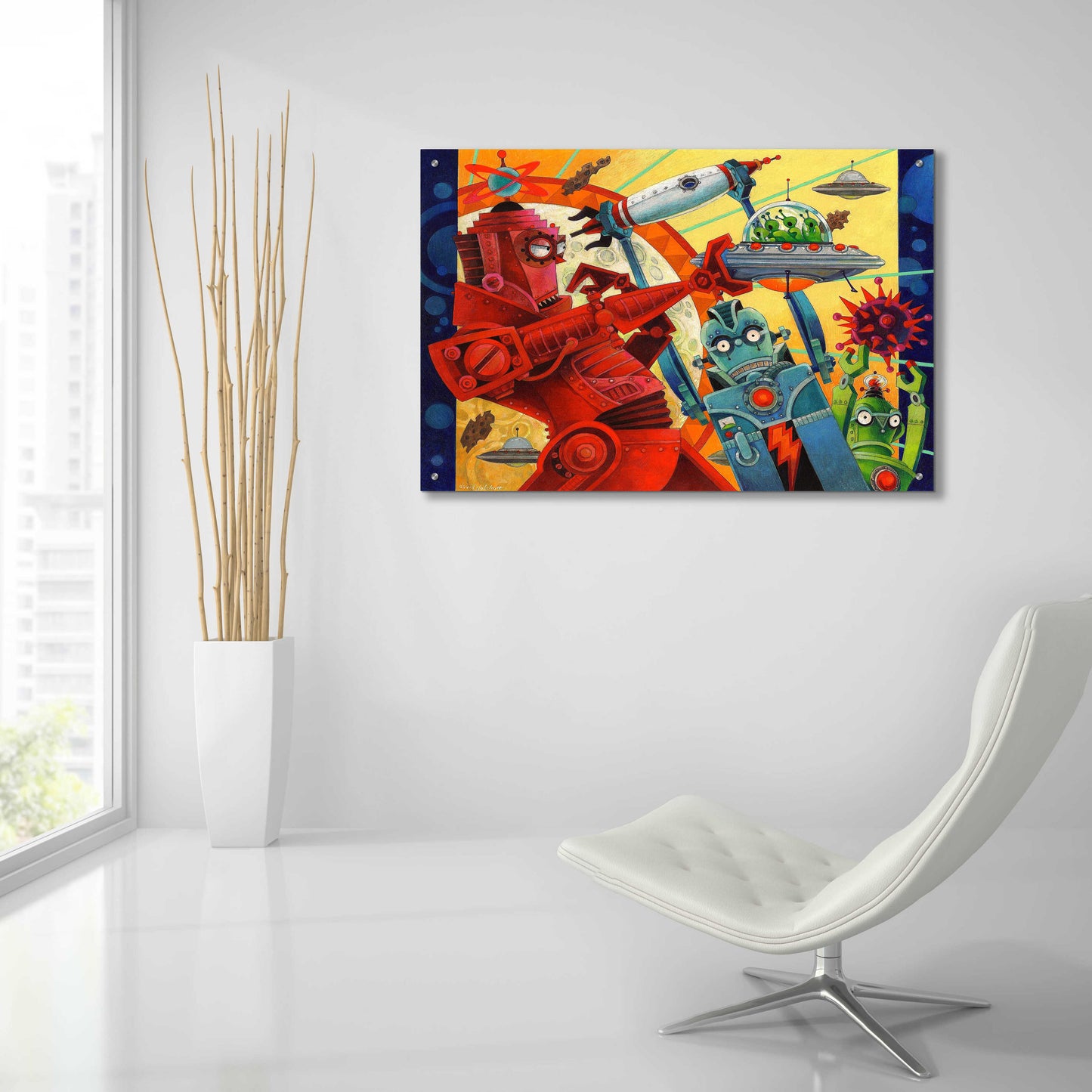 Epic Art 'Robotic Uprising' by David Galchutt, Acrylic Glass Wall Art,36x24