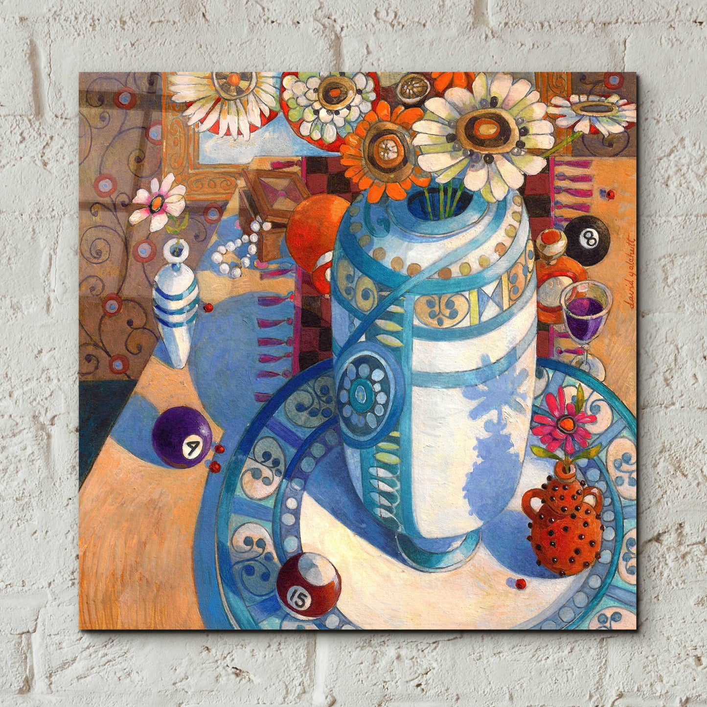 Epic Art 'Still life with Billiard Balls' by David Galchutt, Acrylic Glass Wall Art,12x12