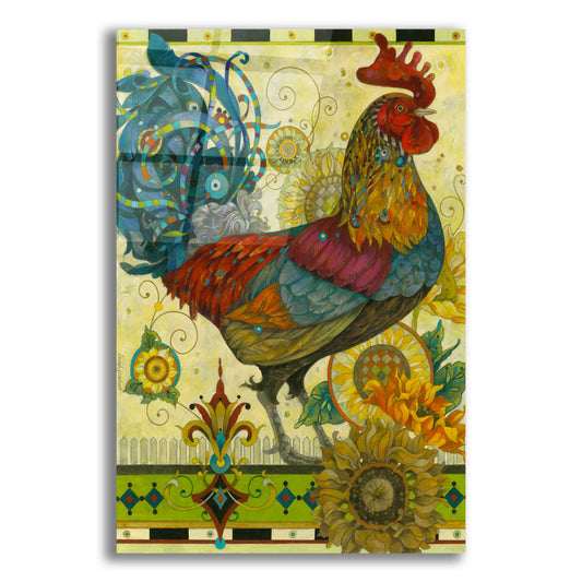 Epic Art 'Rooster' by David Galchutt, Acrylic Glass Wall Art