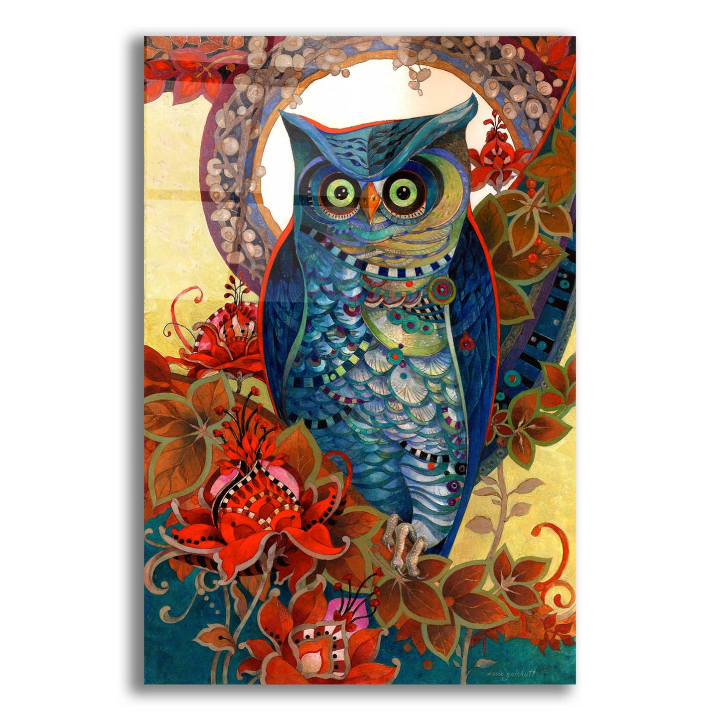 Epic Art 'Hoot' by David Galchutt, Acrylic Glass Wall Art,12x16