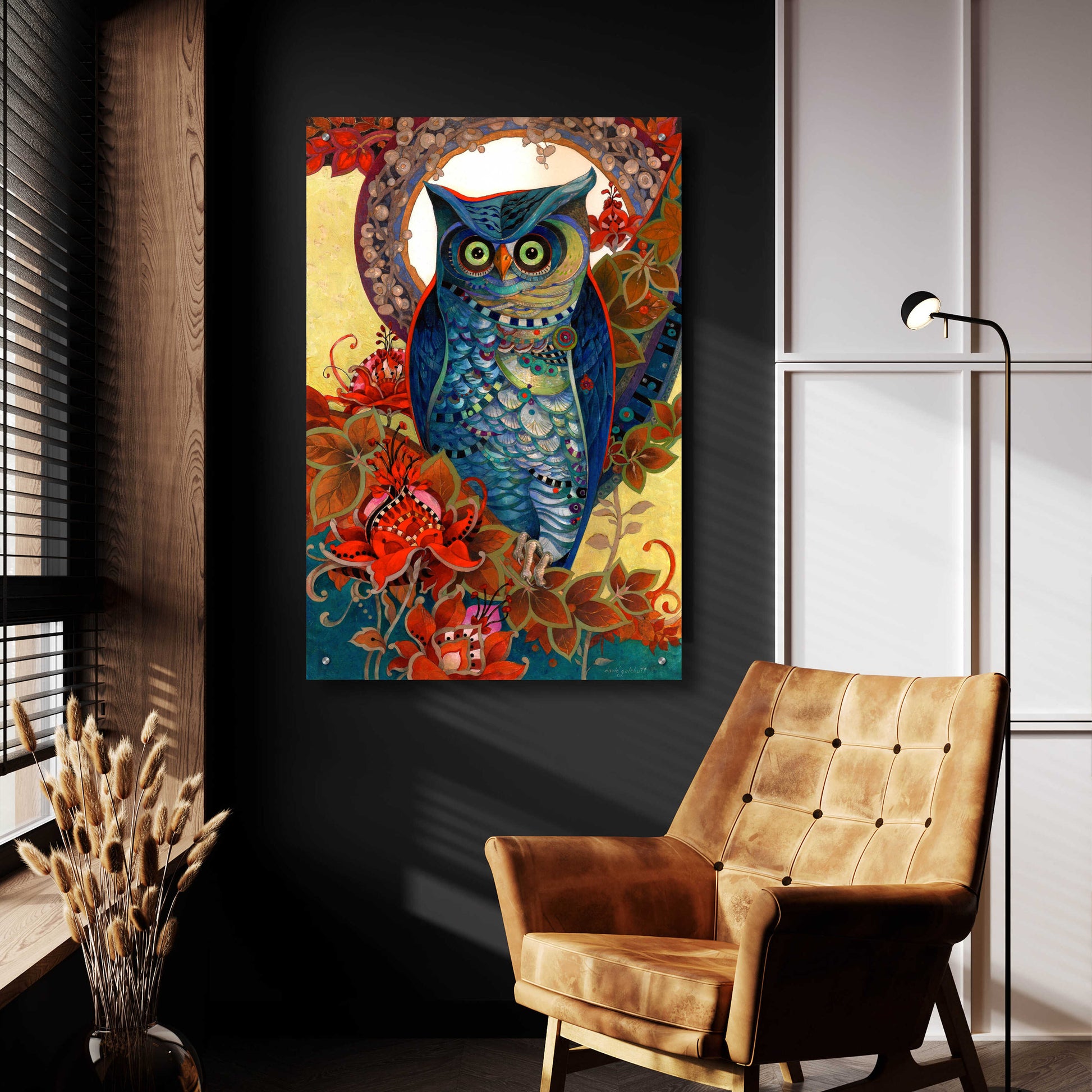 Epic Art 'Hoot' by David Galchutt, Acrylic Glass Wall Art,24x36