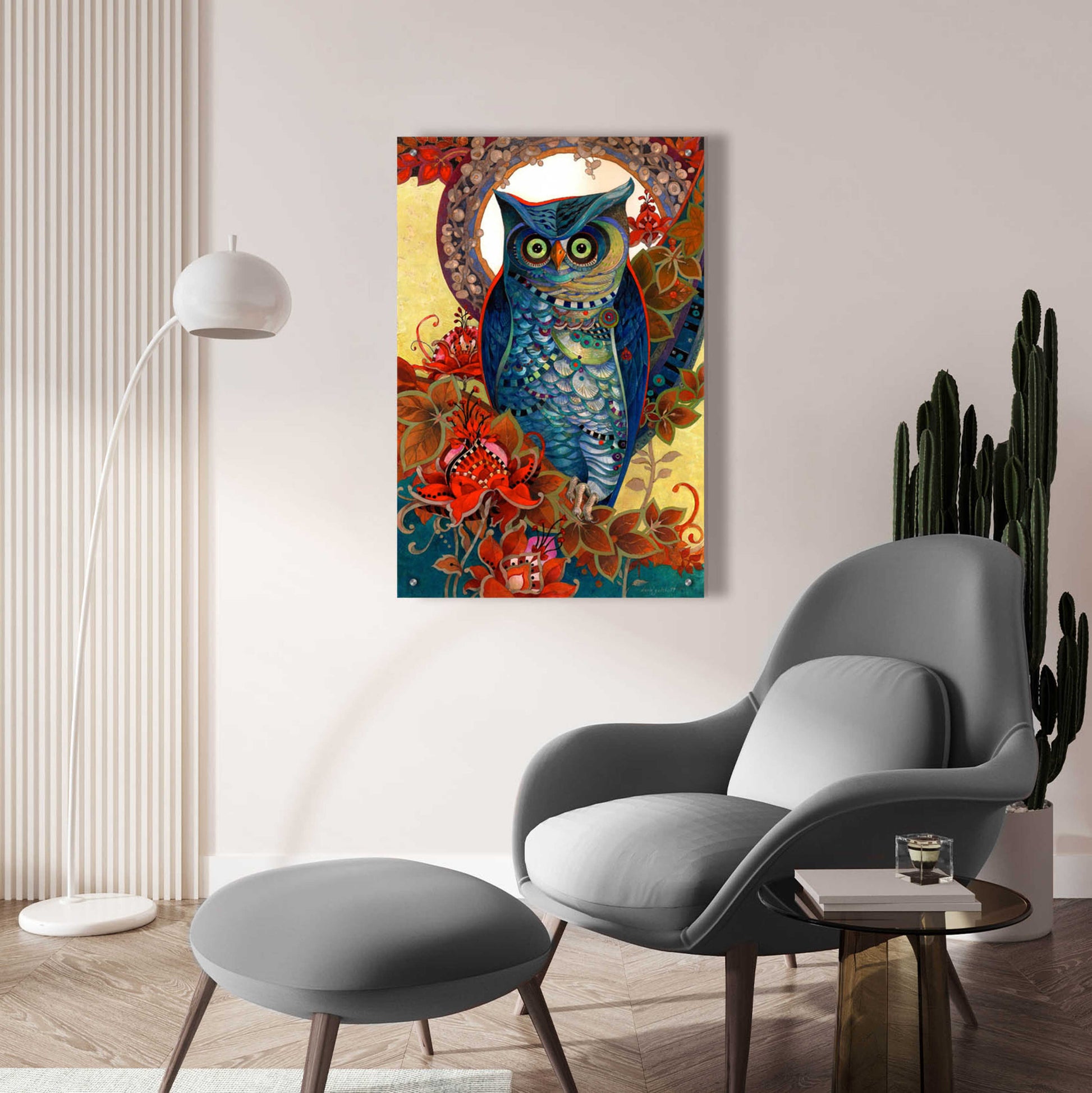 Epic Art 'Hoot' by David Galchutt, Acrylic Glass Wall Art,24x36