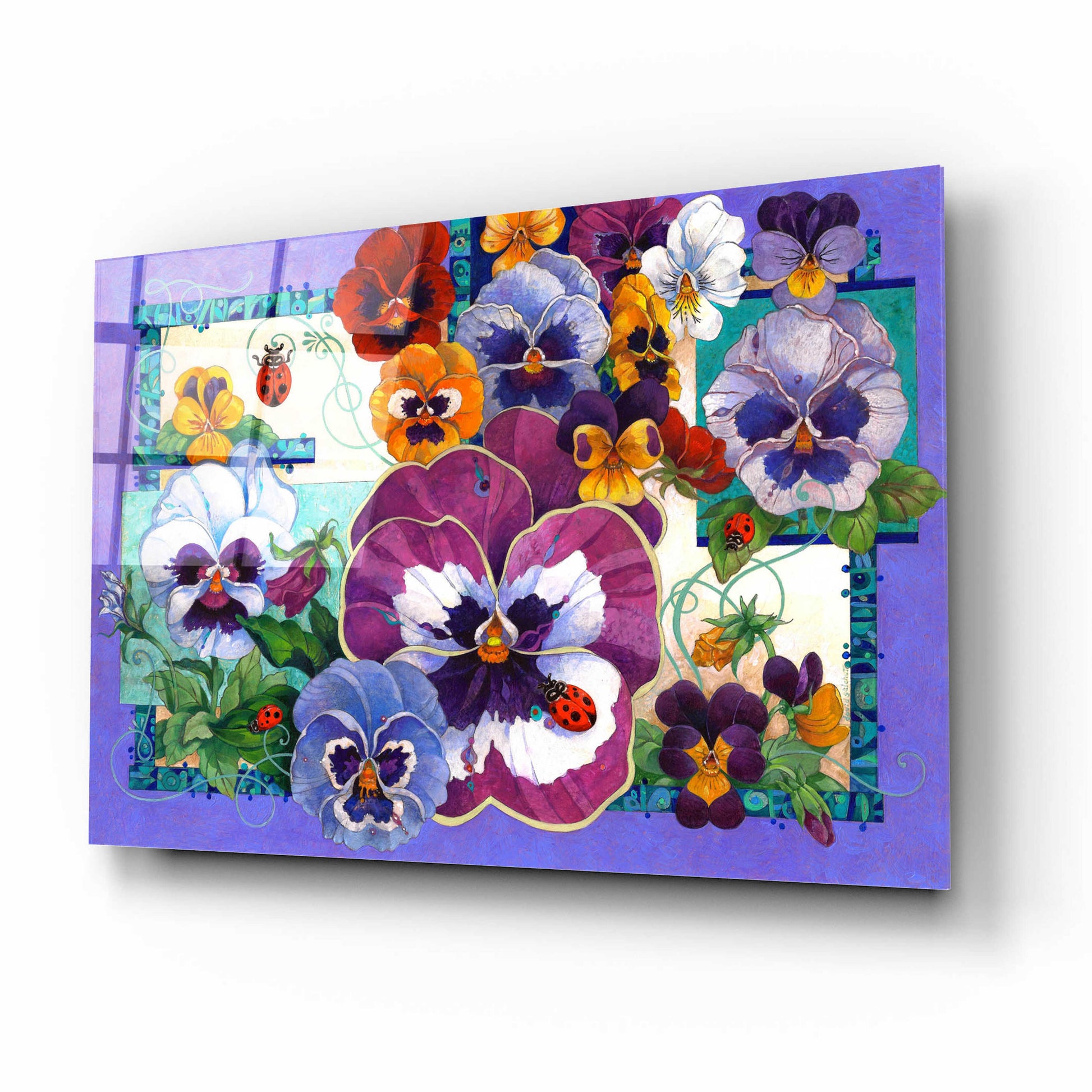 Epic Art 'Pansy Mania' by David Galchutt, Acrylic Glass Wall Art,16x12