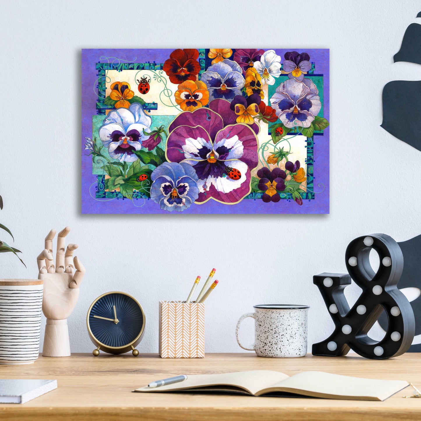 Epic Art 'Pansy Mania' by David Galchutt, Acrylic Glass Wall Art,16x12