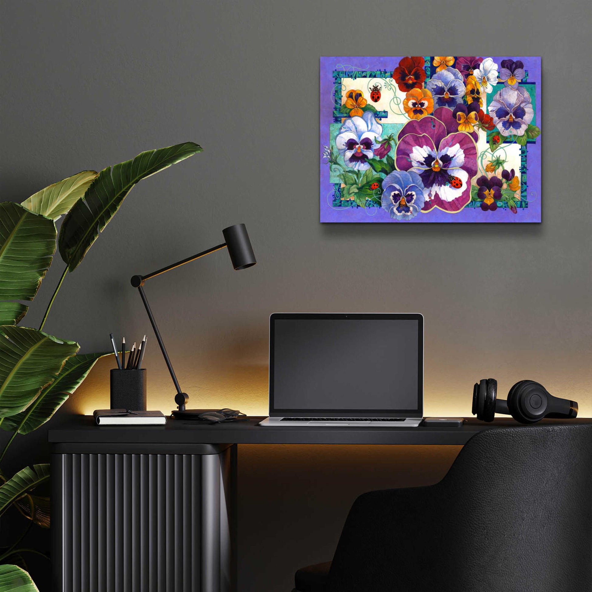 Epic Art 'Pansy Mania' by David Galchutt, Acrylic Glass Wall Art,16x12