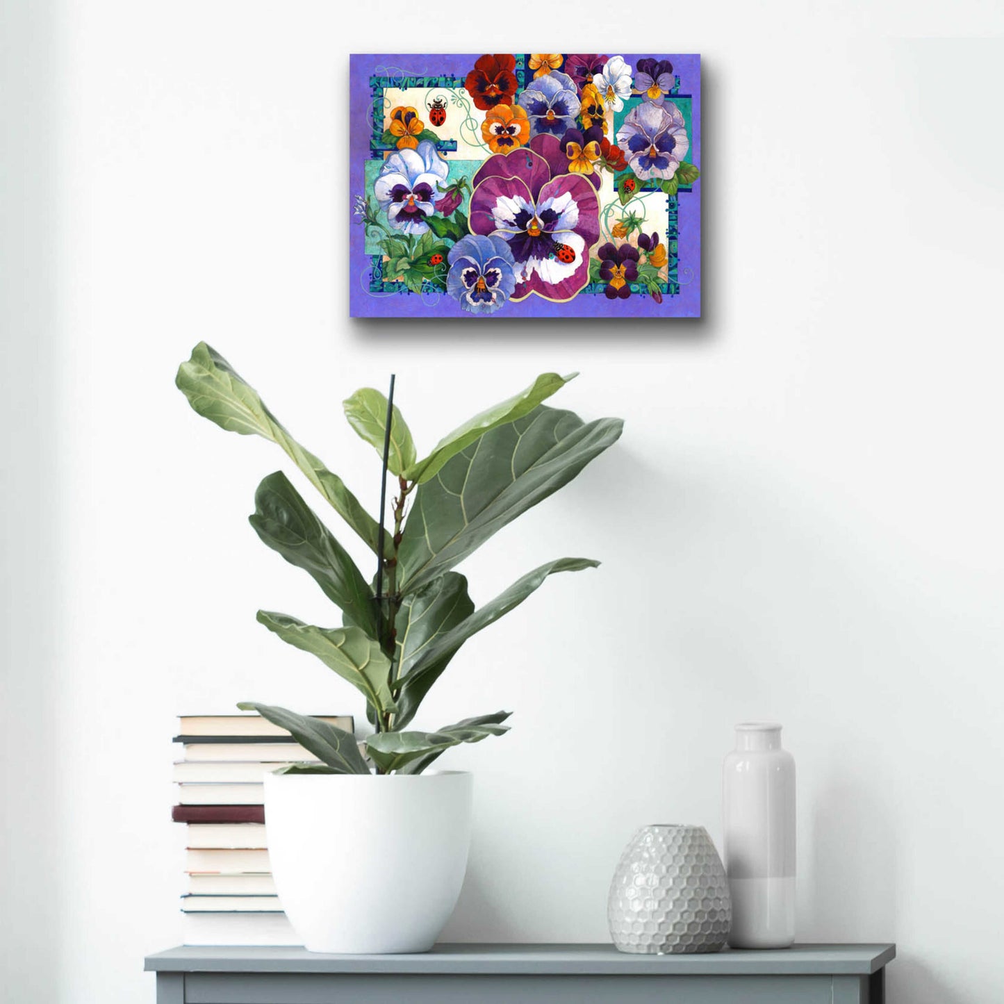 Epic Art 'Pansy Mania' by David Galchutt, Acrylic Glass Wall Art,16x12