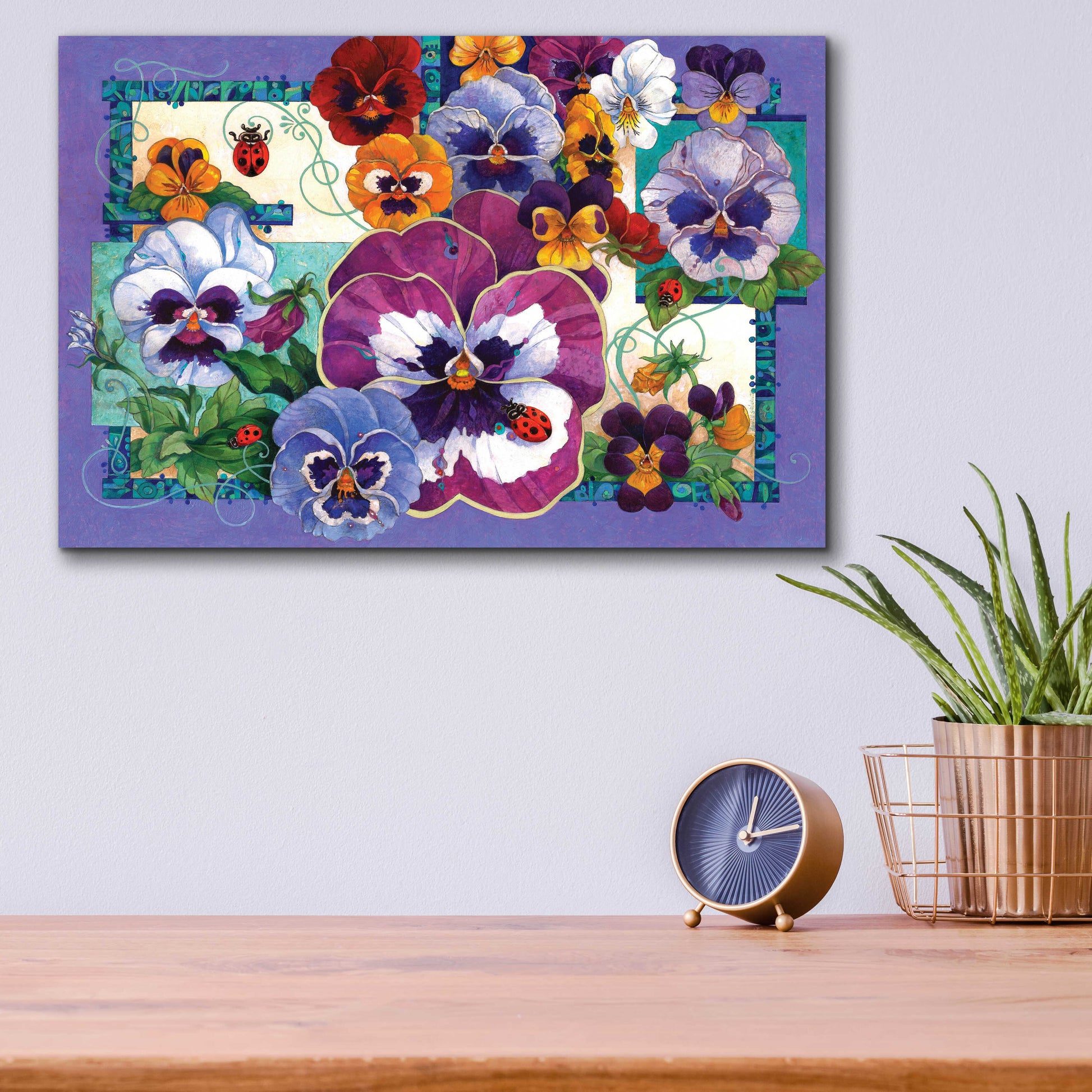 Epic Art 'Pansy Mania' by David Galchutt, Acrylic Glass Wall Art,16x12