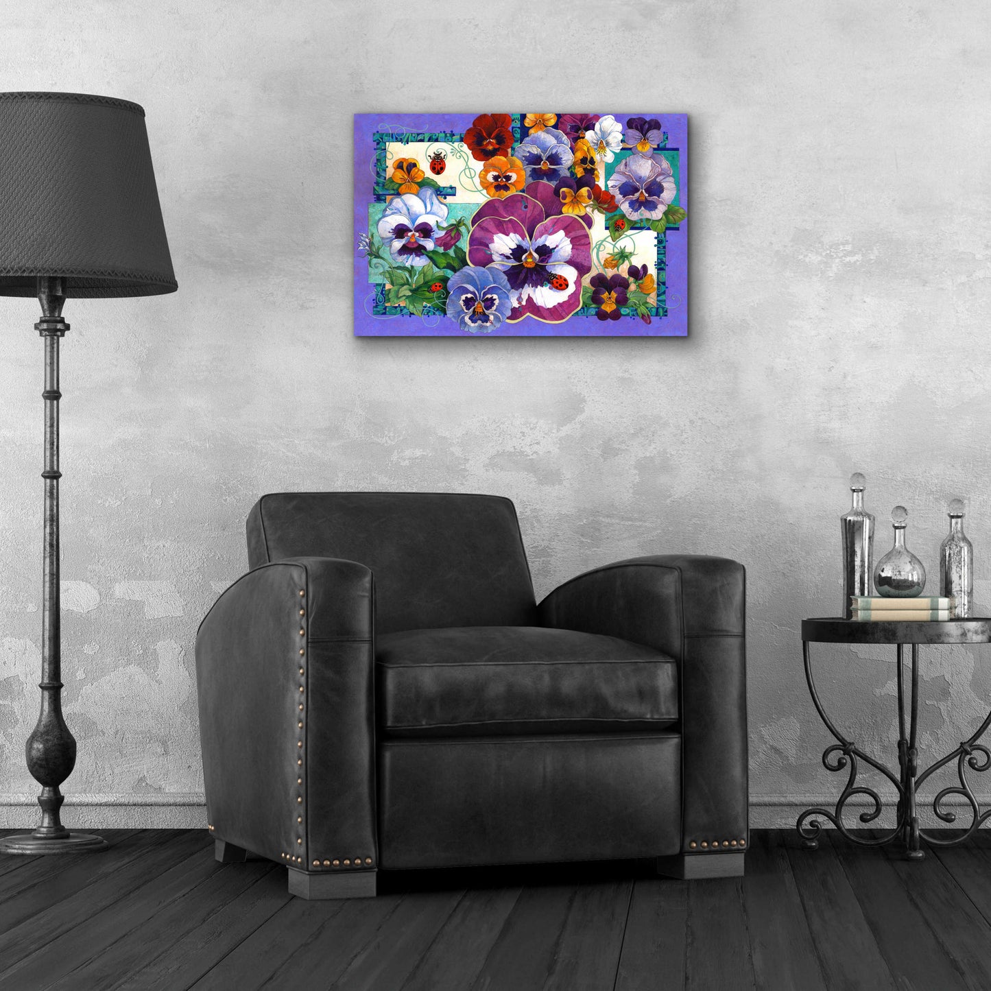 Epic Art 'Pansy Mania' by David Galchutt, Acrylic Glass Wall Art,24x16