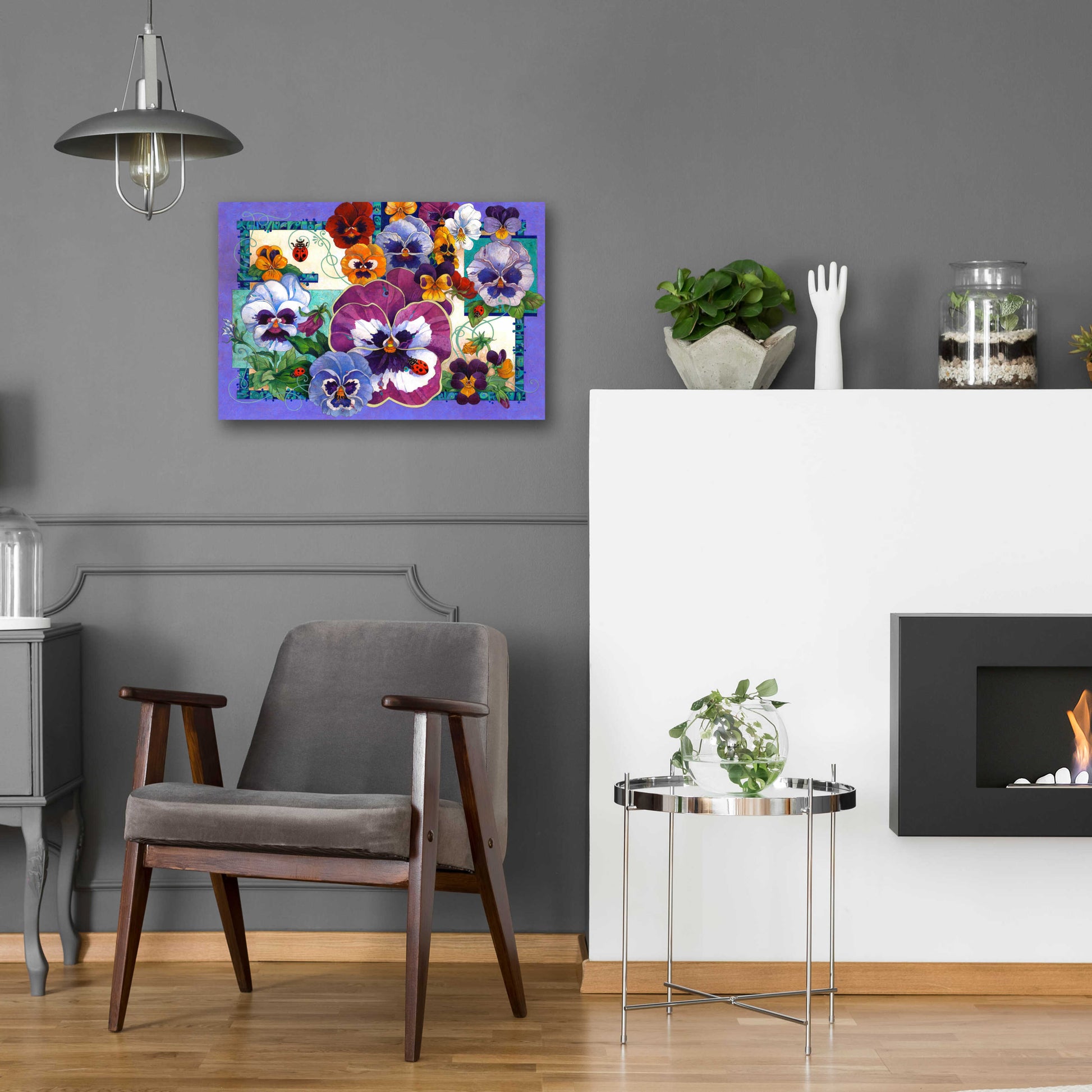 Epic Art 'Pansy Mania' by David Galchutt, Acrylic Glass Wall Art,24x16