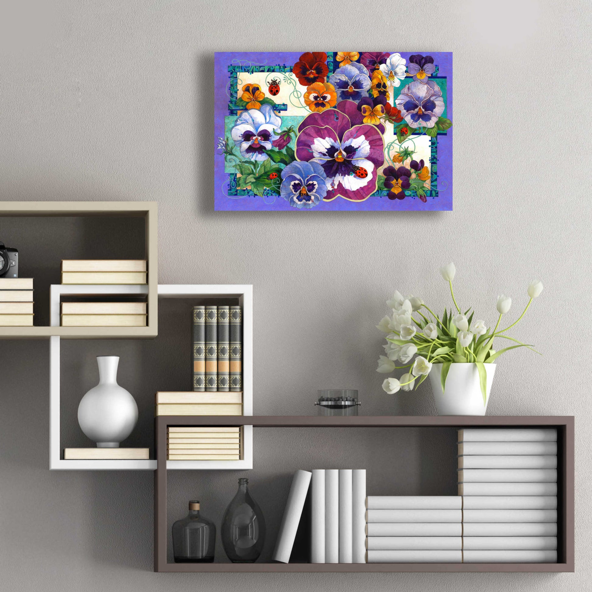 Epic Art 'Pansy Mania' by David Galchutt, Acrylic Glass Wall Art,24x16