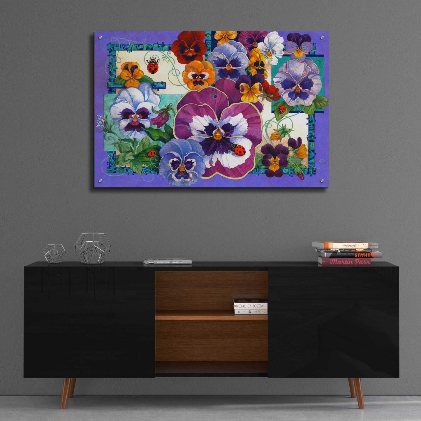 Epic Art 'Pansy Mania' by David Galchutt, Acrylic Glass Wall Art,36x24