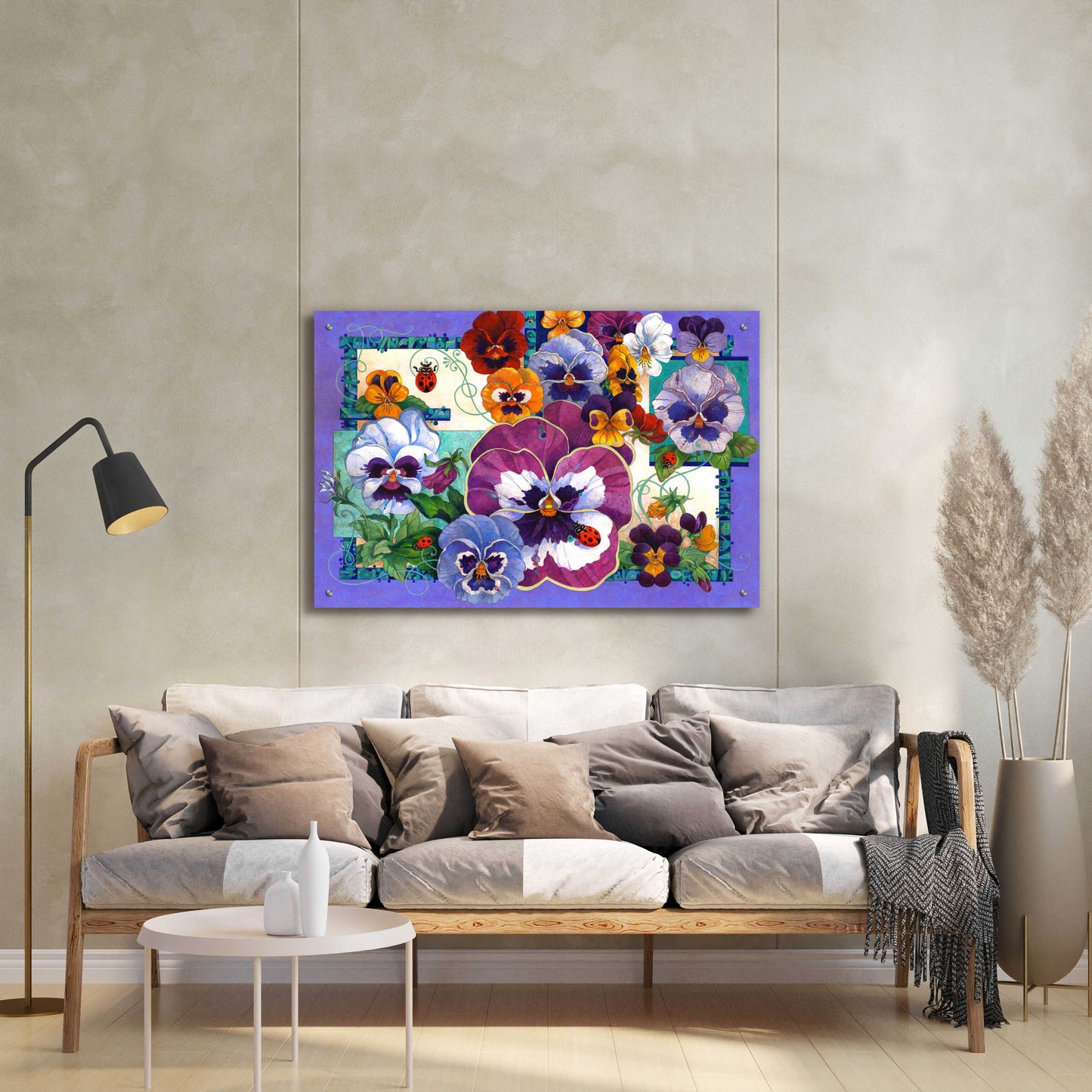 Epic Art 'Pansy Mania' by David Galchutt, Acrylic Glass Wall Art,36x24