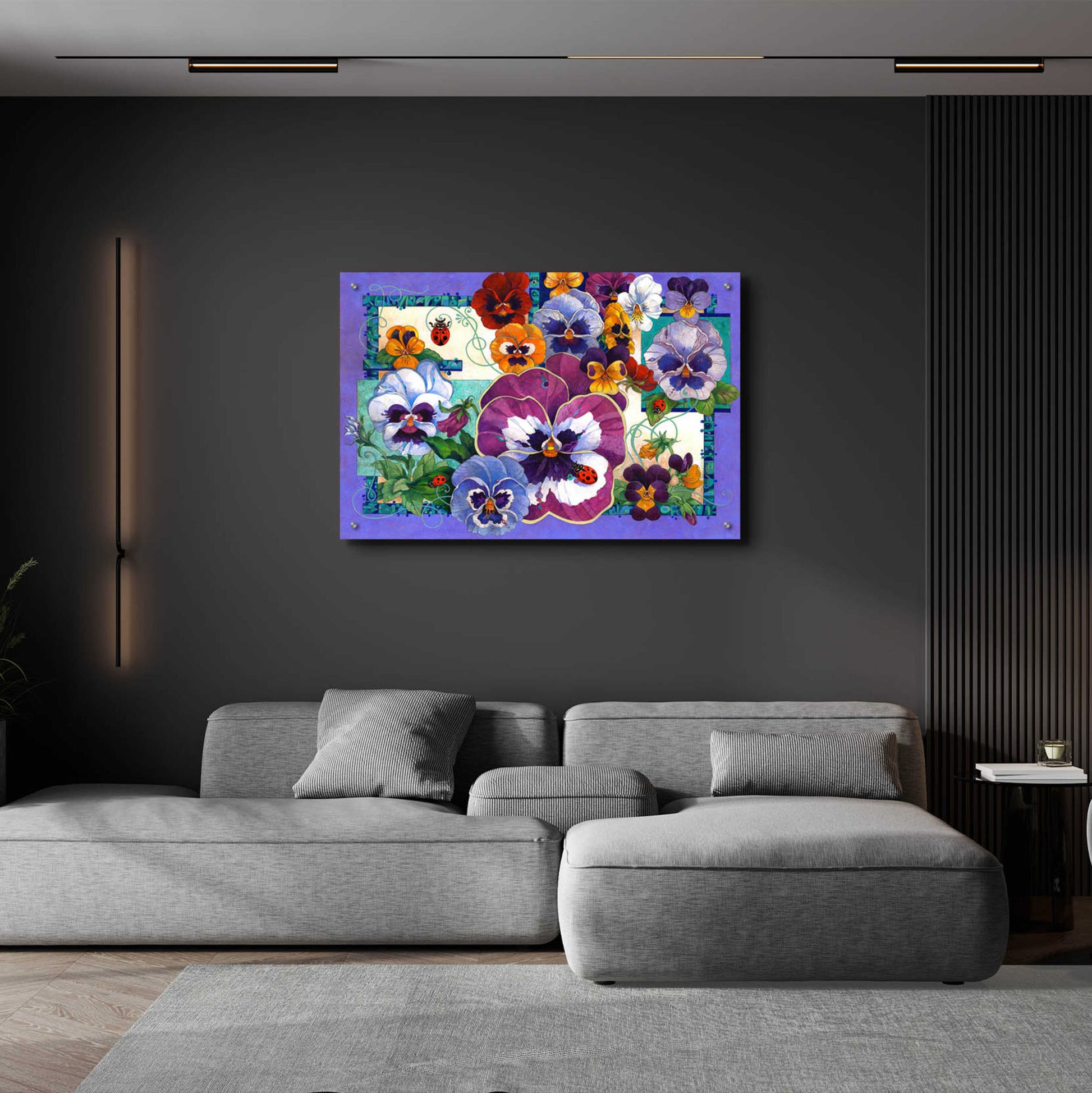 Epic Art 'Pansy Mania' by David Galchutt, Acrylic Glass Wall Art,36x24