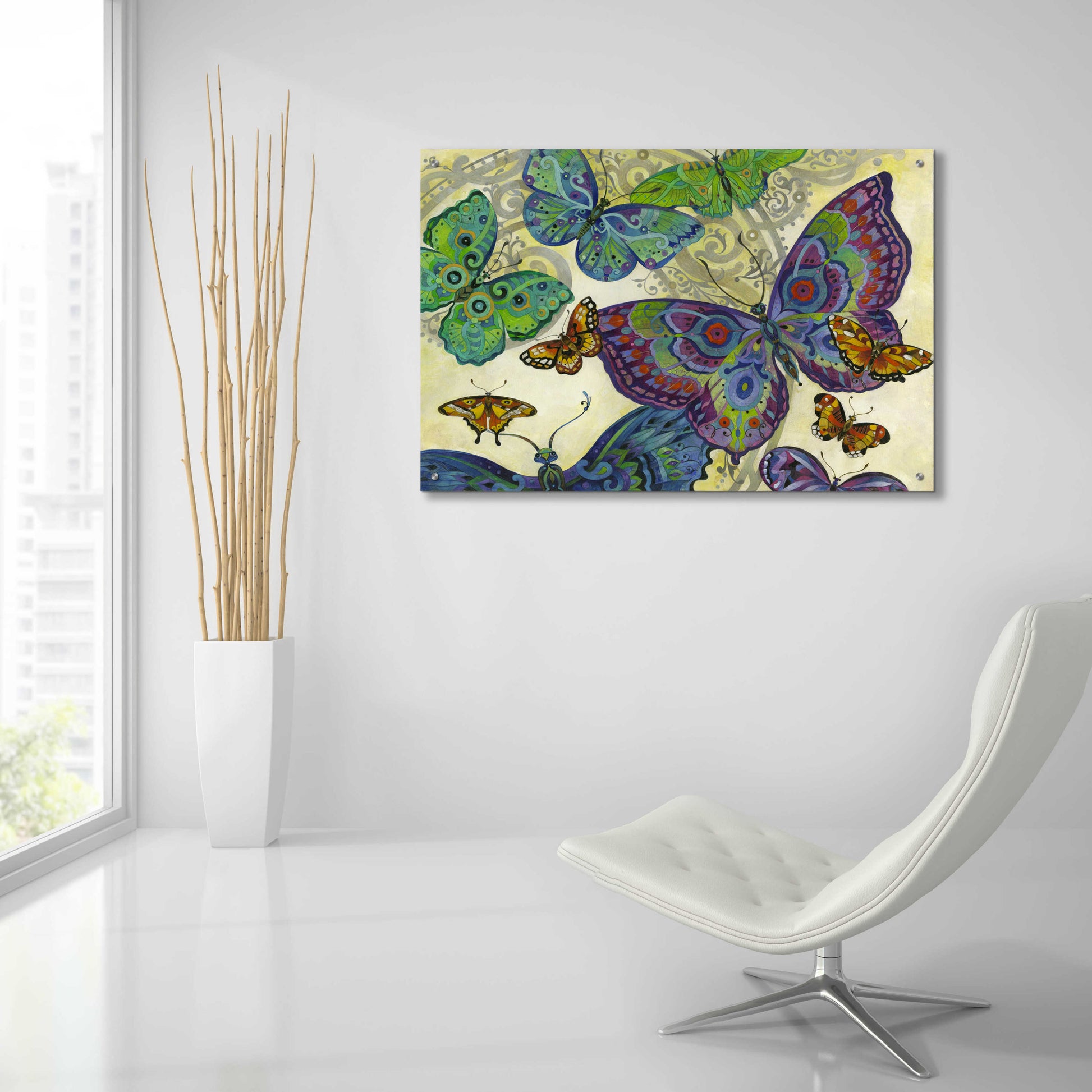 Epic Art 'Flutter Flock' by David Galchutt, Acrylic Glass Wall Art,36x24