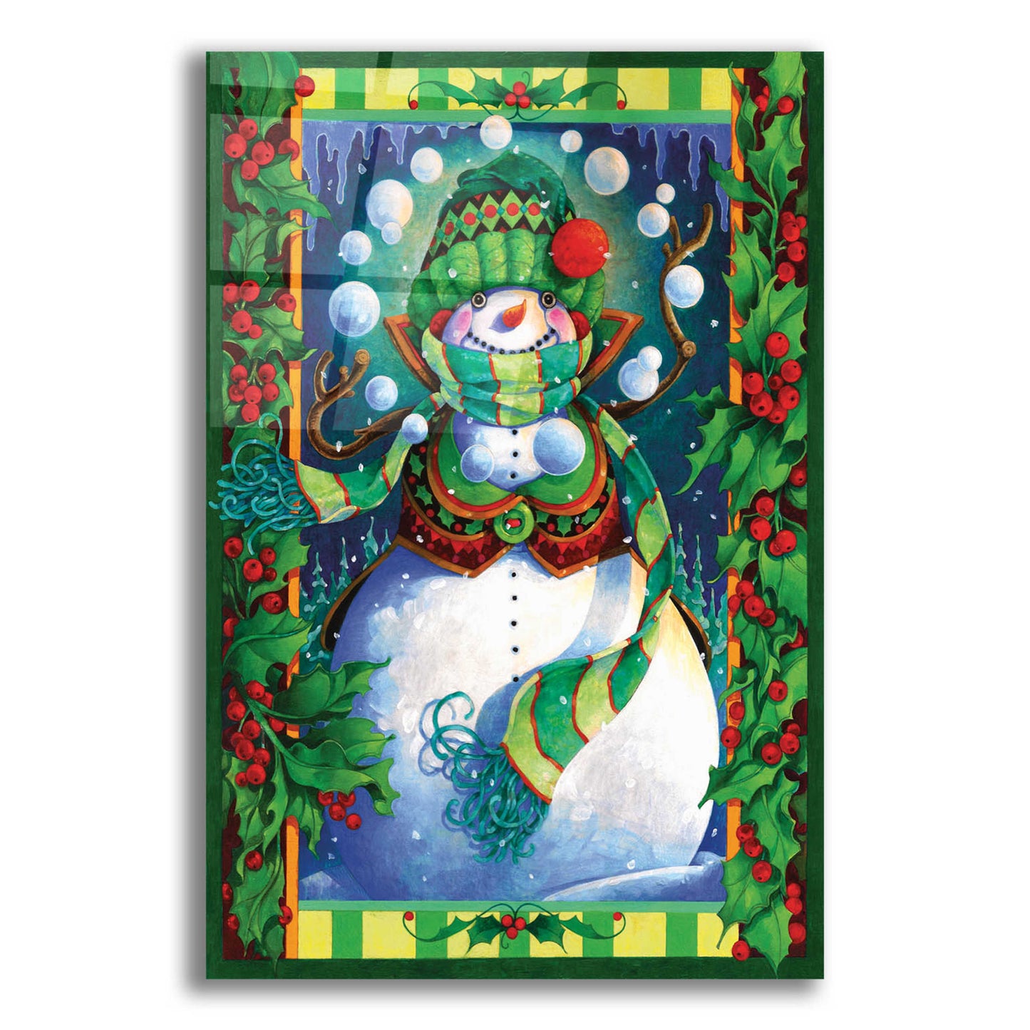 Epic Art 'Snowman' by David Galchutt, Acrylic Glass Wall Art,12x16