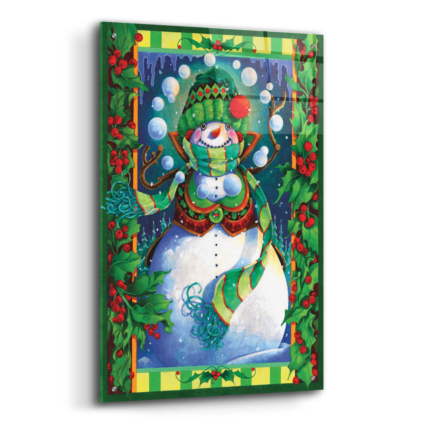 Epic Art 'Snowman' by David Galchutt, Acrylic Glass Wall Art,24x36