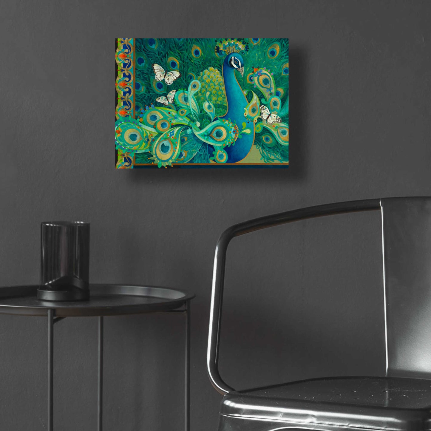 Epic Art 'Paisley Peacock' by David Galchutt, Acrylic Glass Wall Art,16x12