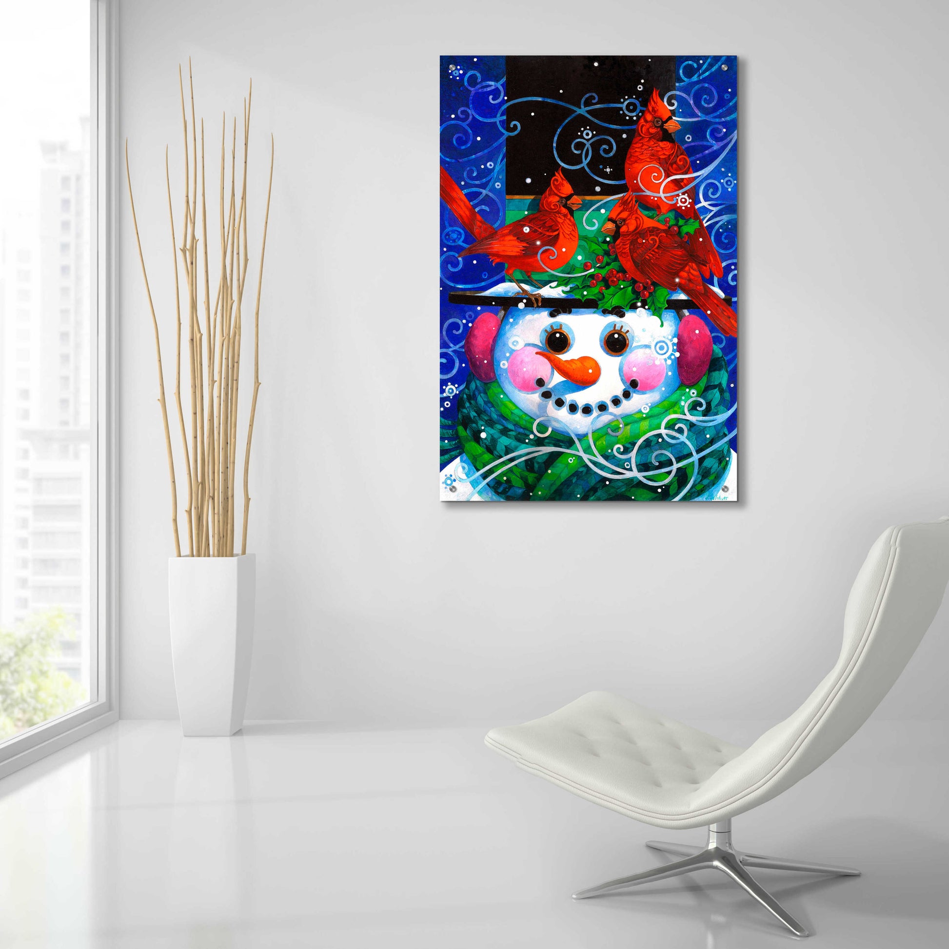 Epic Art 'The Snowy Night' by David Galchutt, Acrylic Glass Wall Art,24x36