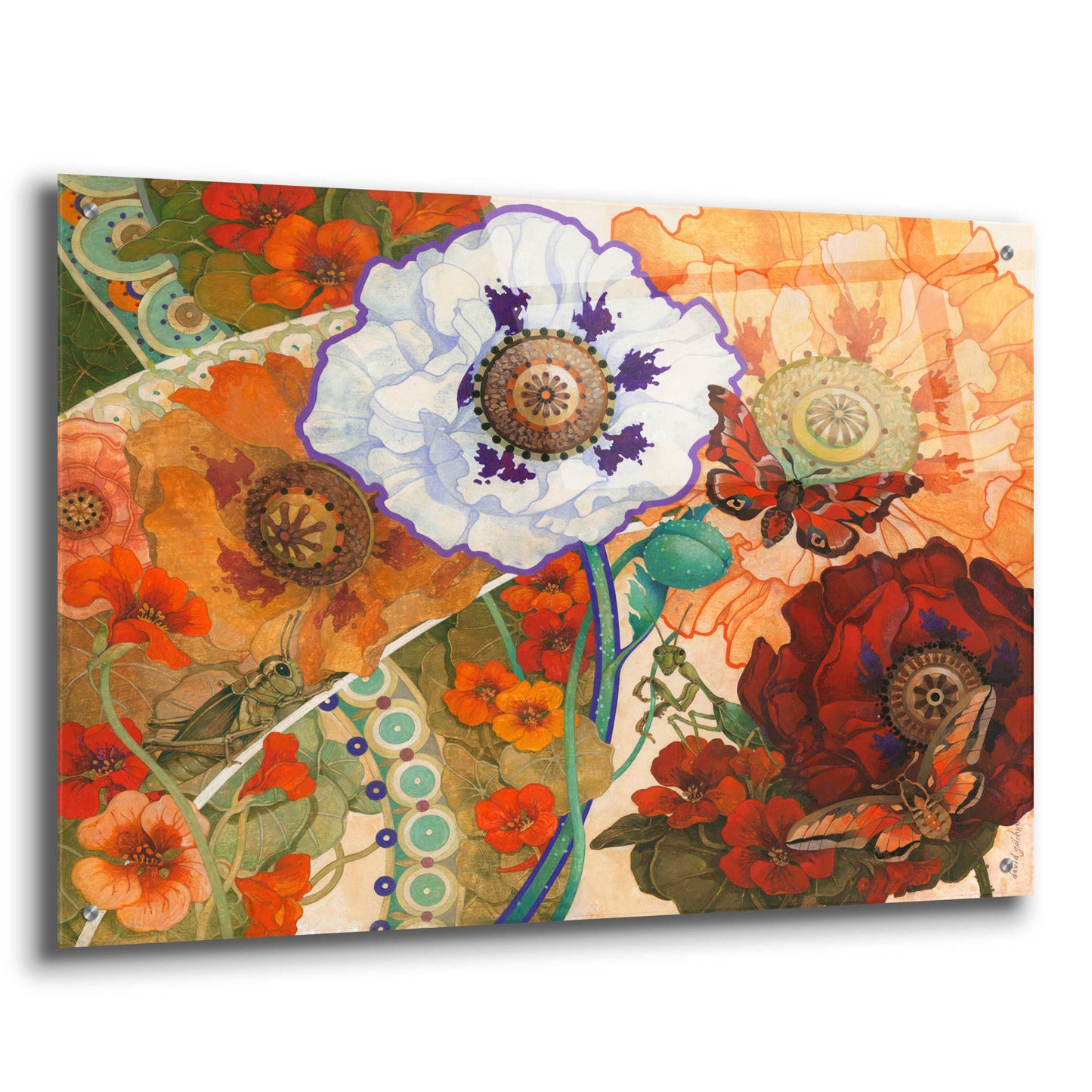 Epic Art 'Floral Tapestry' by David Galchutt, Acrylic Glass Wall Art,36x24