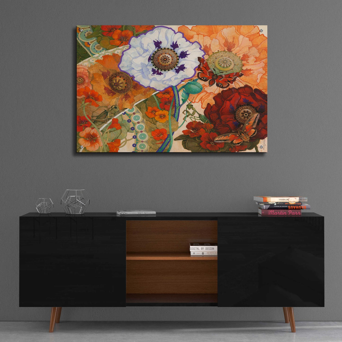 Epic Art 'Floral Tapestry' by David Galchutt, Acrylic Glass Wall Art,36x24