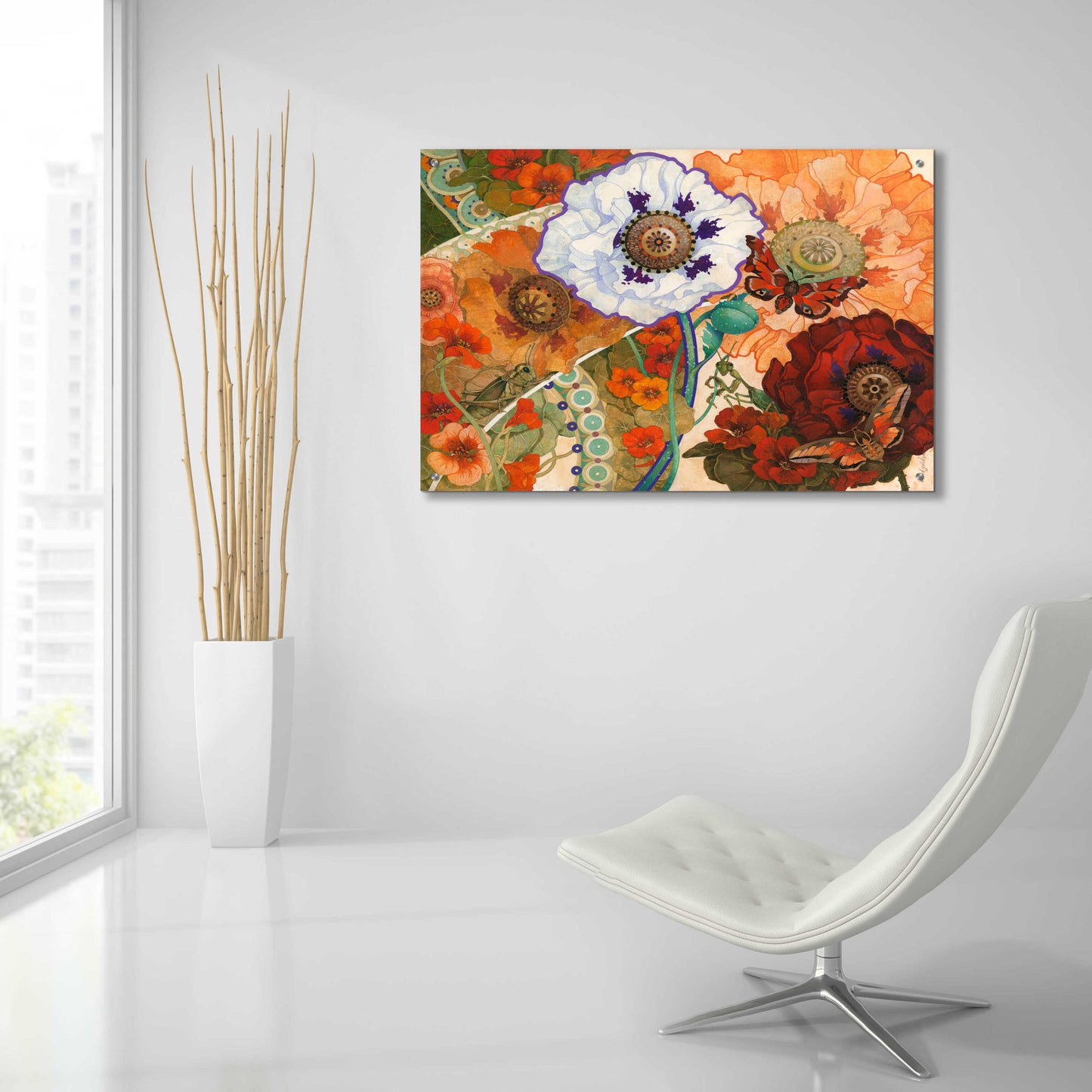 Epic Art 'Floral Tapestry' by David Galchutt, Acrylic Glass Wall Art,36x24