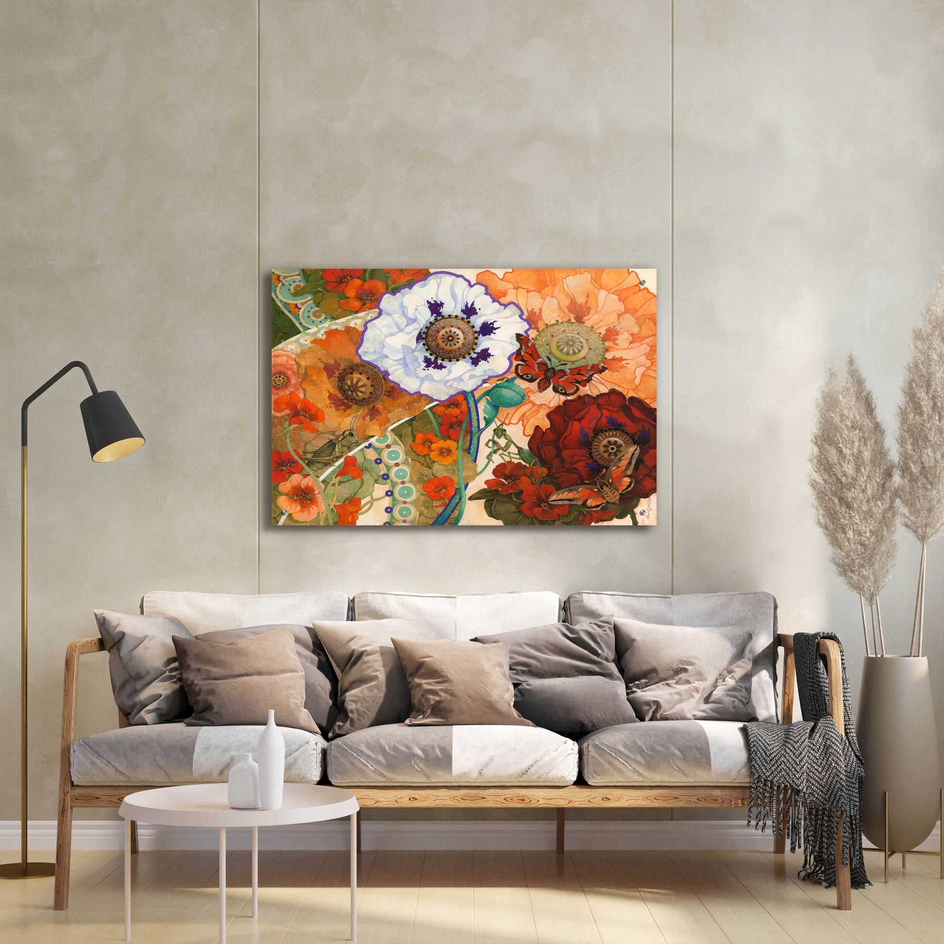 Epic Art 'Floral Tapestry' by David Galchutt, Acrylic Glass Wall Art,36x24