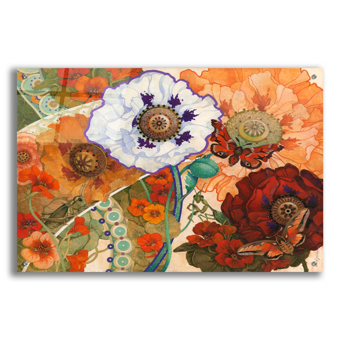 Epic Art 'Floral Tapestry' by David Galchutt, Acrylic Glass Wall Art,36x24