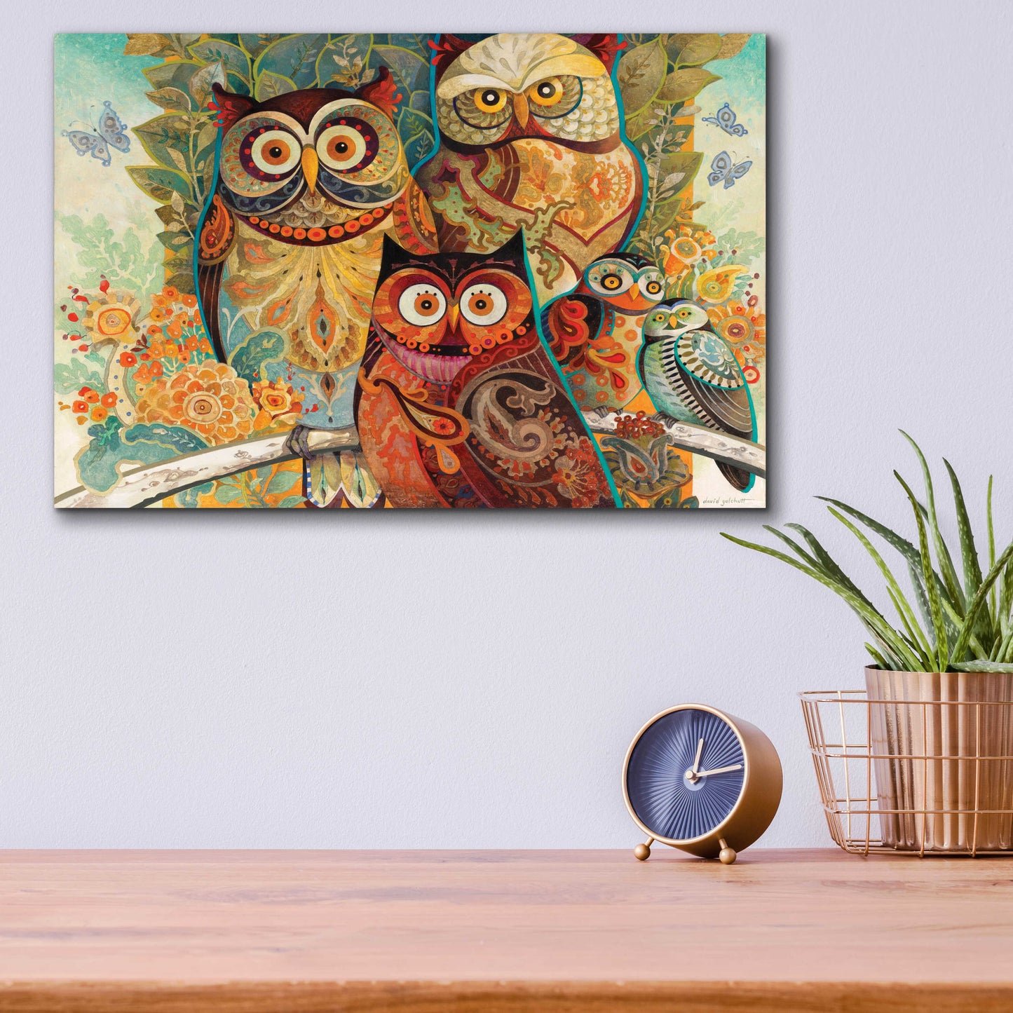 Epic Art 'Owls' by David Galchutt, Acrylic Glass Wall Art,16x12