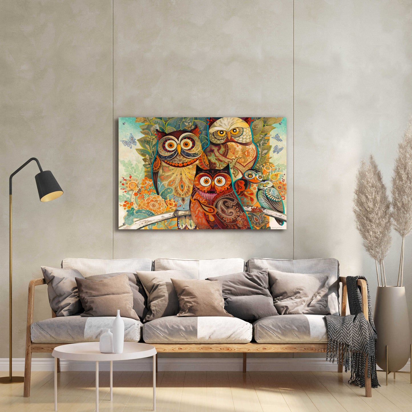 Epic Art 'Owls' by David Galchutt, Acrylic Glass Wall Art,36x24