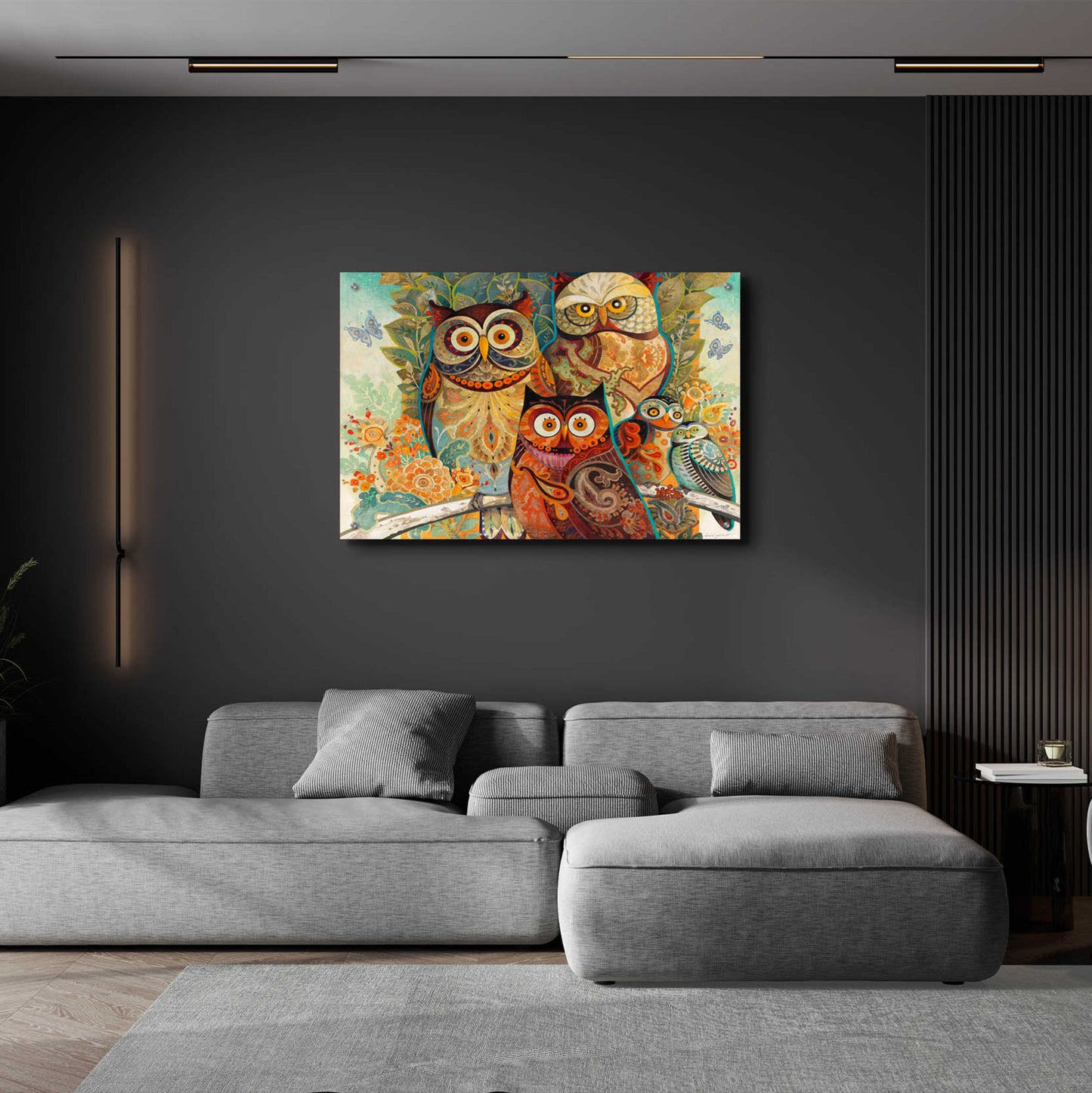 Epic Art 'Owls' by David Galchutt, Acrylic Glass Wall Art,36x24