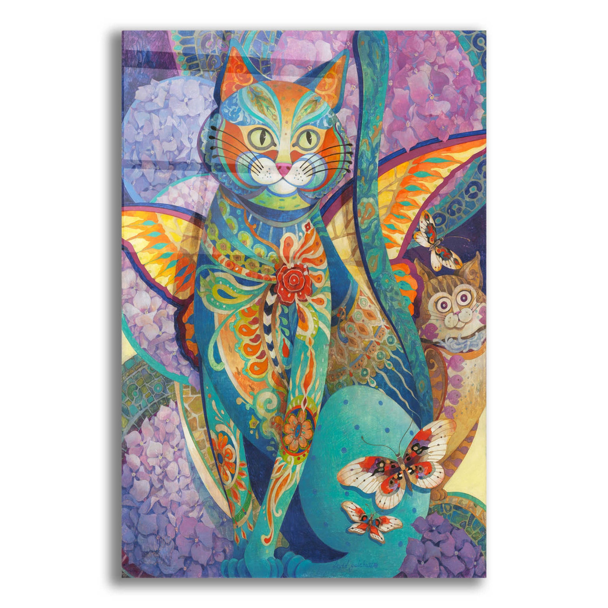 Epic Art 'Feline Fiesta' by David Galchutt, Acrylic Glass Wall Art,16x24