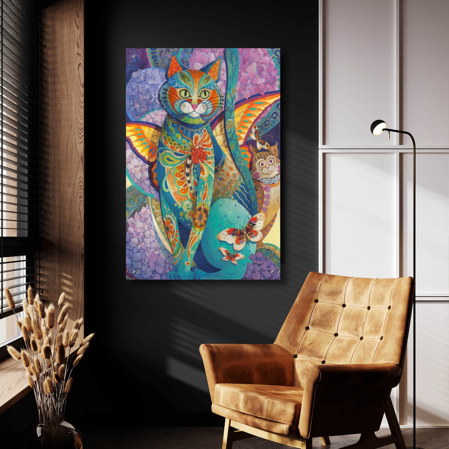 Epic Art 'Feline Fiesta' by David Galchutt, Acrylic Glass Wall Art,24x36