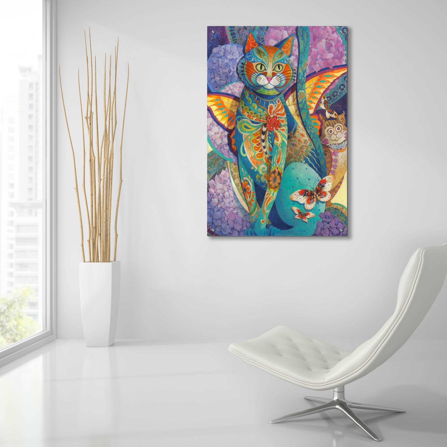 Epic Art 'Feline Fiesta' by David Galchutt, Acrylic Glass Wall Art,24x36