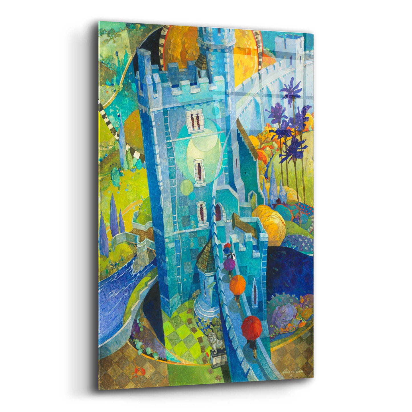 Epic Art 'The Blue Castle' by David Galchutt, Acrylic Glass Wall Art,12x16