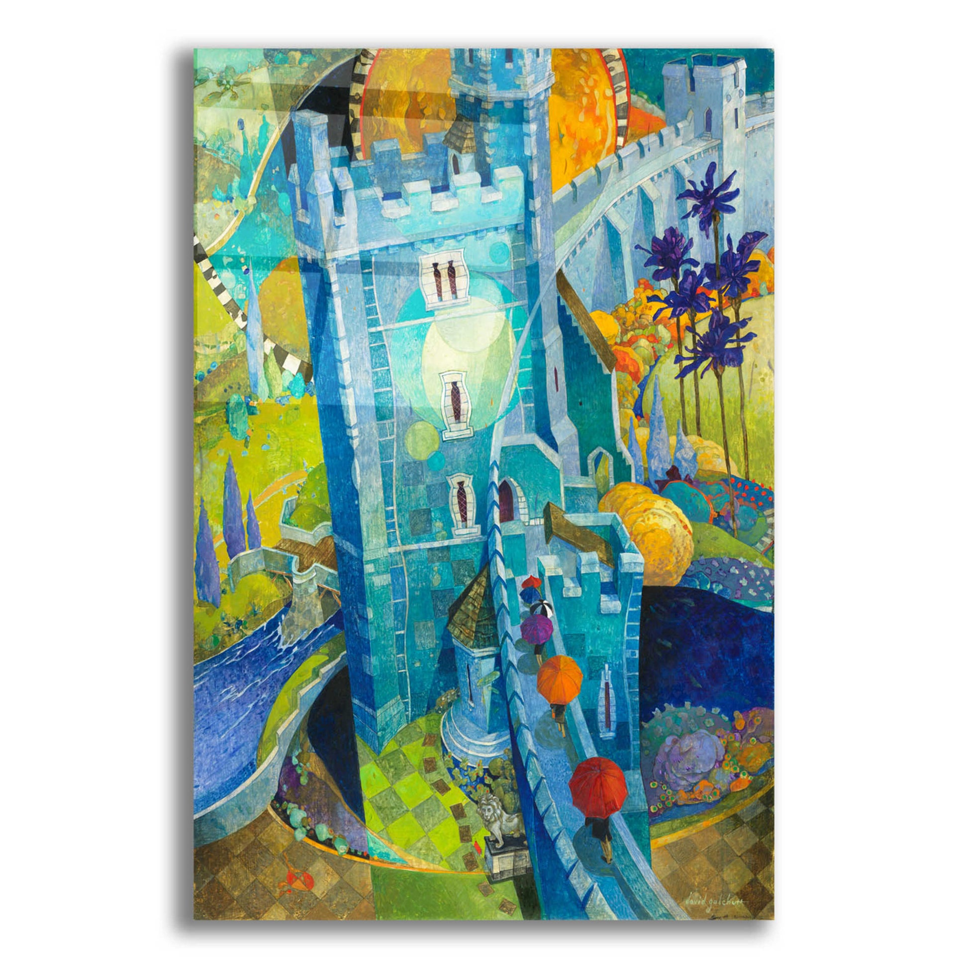 Epic Art 'The Blue Castle' by David Galchutt, Acrylic Glass Wall Art,12x16