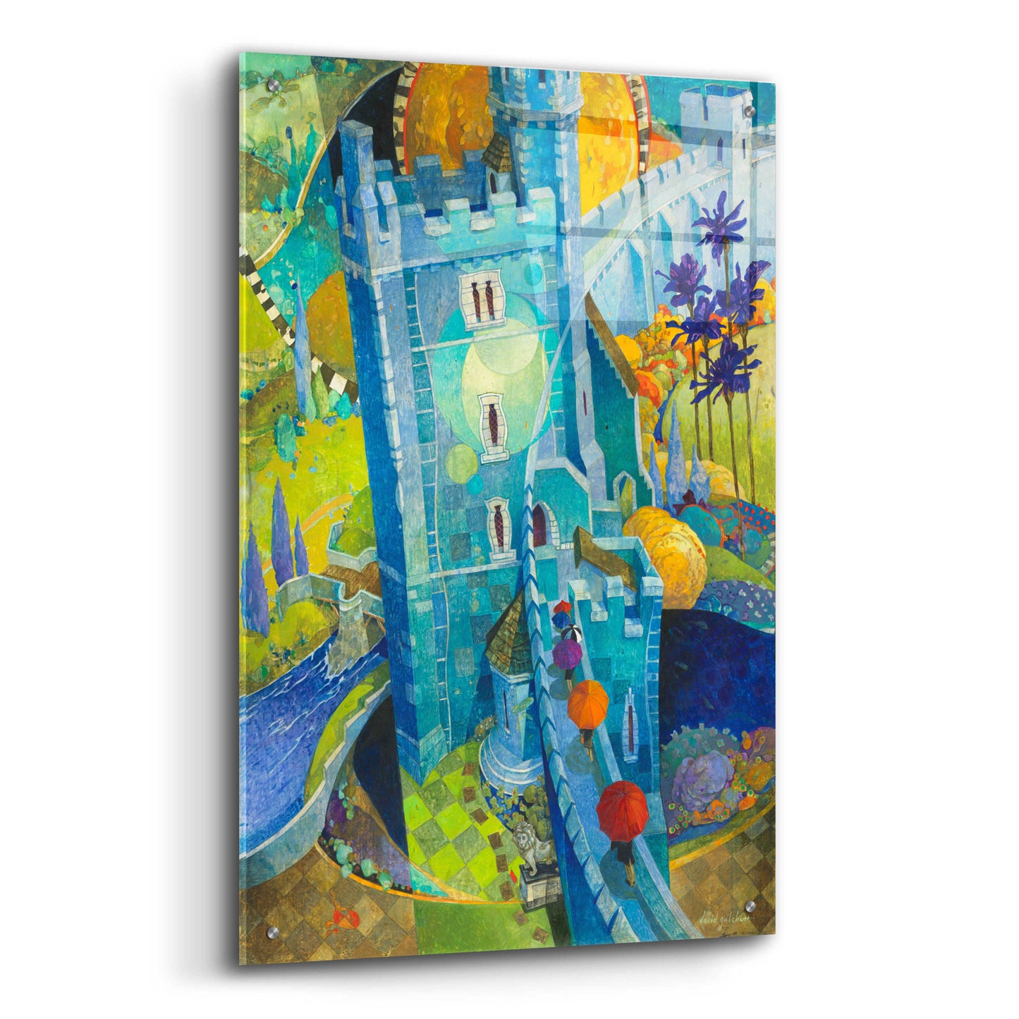 Epic Art 'The Blue Castle' by David Galchutt, Acrylic Glass Wall Art,24x36