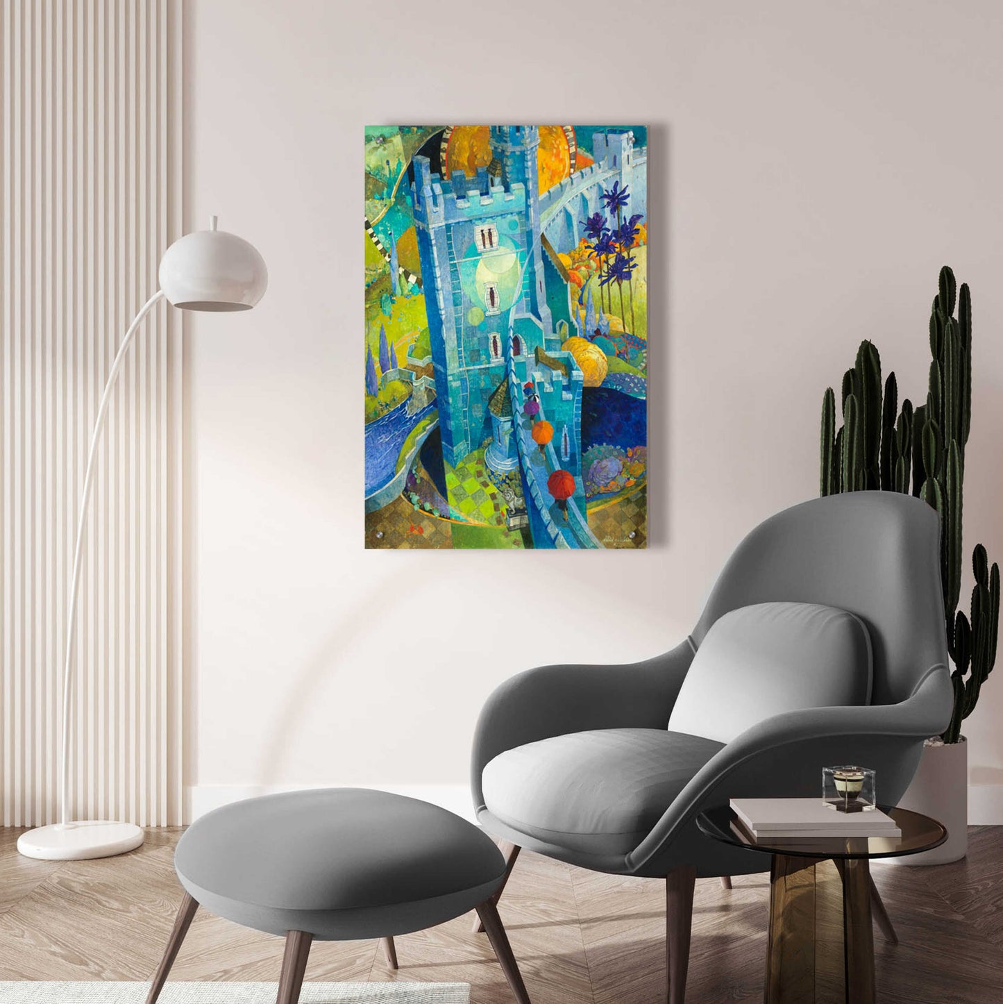 Epic Art 'The Blue Castle' by David Galchutt, Acrylic Glass Wall Art,24x36