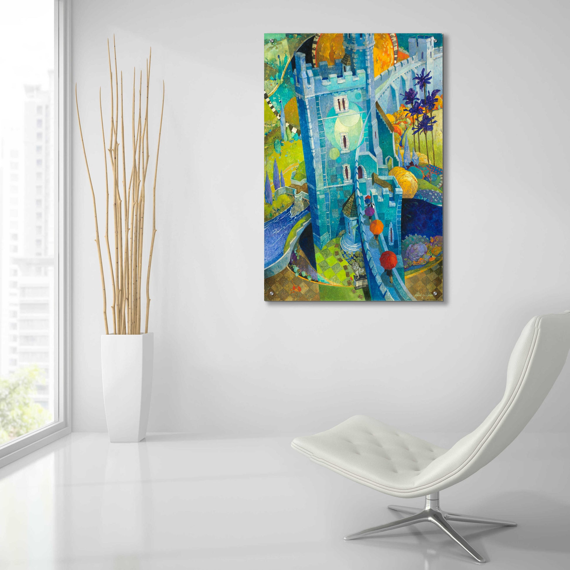 Epic Art 'The Blue Castle' by David Galchutt, Acrylic Glass Wall Art,24x36